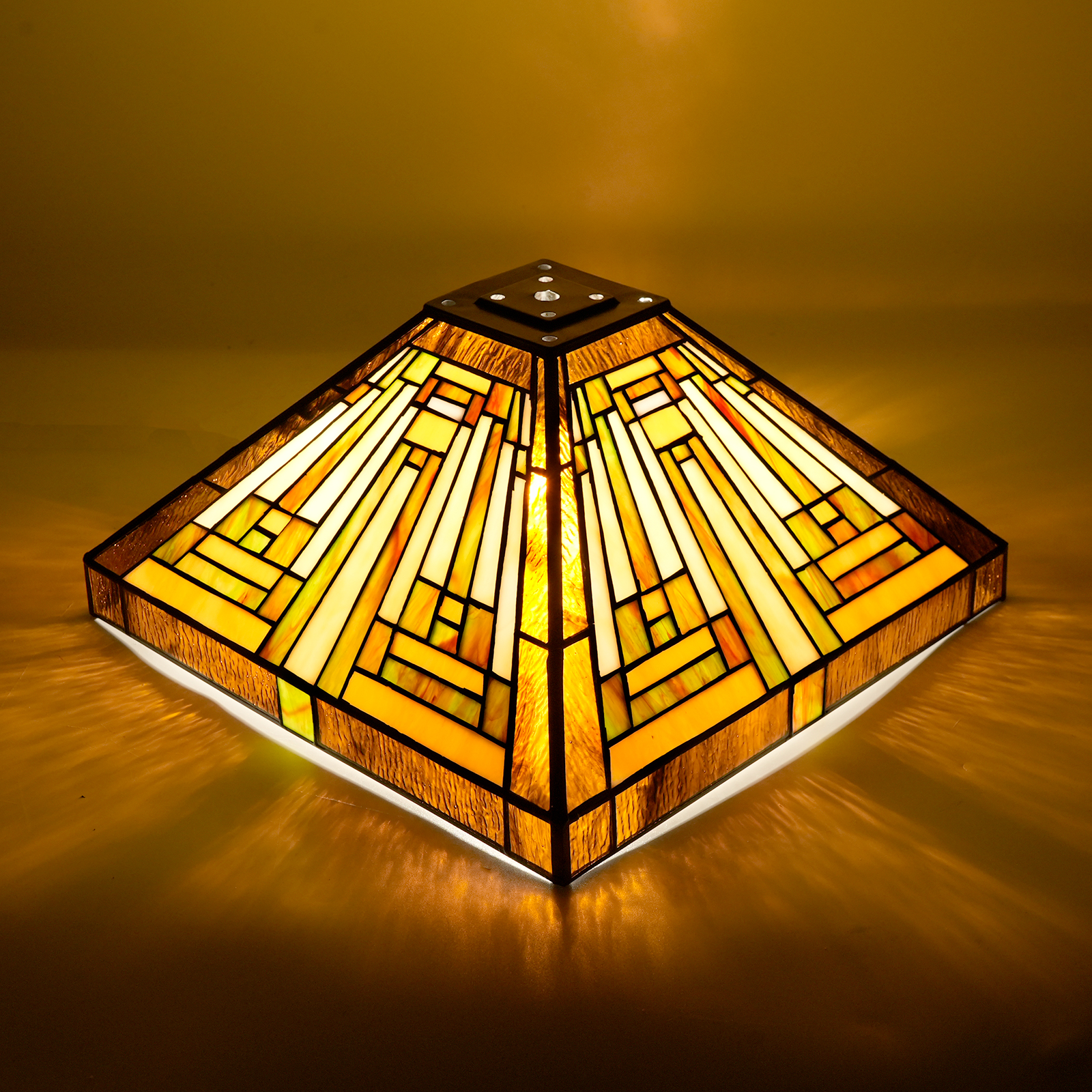 Blivuself Tiffany Lamp Shade 16.9 inch Vintage Umbrella Stained Glass Lamp Shade Creativity Art Decor Small Opening Lampshades for Living Room Bedroom Restaurant ect, OFL184