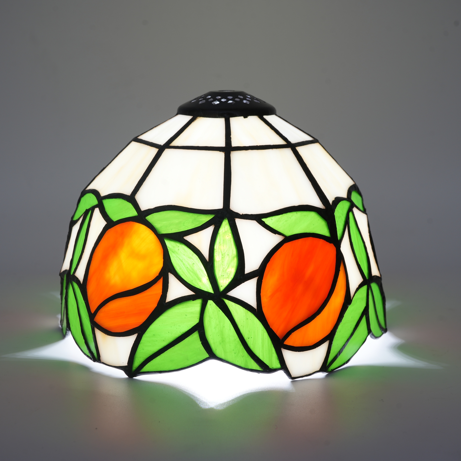 Blivuself Tiffany Lampshade 8 Inch Stained Glass Lampshade Garden Orange Vintage Handmade Small Mouth Replacement Lampshade Suitable For Table Lamp Chandelier Bedroom Dormitory Living Room And Other Classical Art Home Decoration DZ08064X