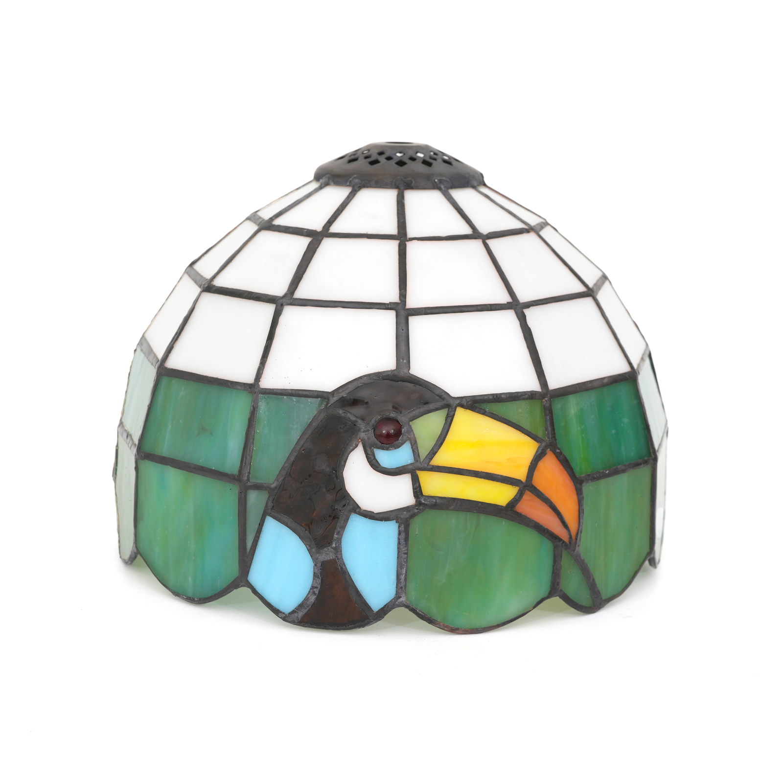 Blivuself Tiffany Lampshade 8 Inch Stained Glass Lampshade Toucan Vintage Handmade Small Mouth Replacement Lampshade Suitable For Desk Lamp Chandelier Bedroom Dormitory Living Room And Other Classical Art Home Decoration DZ08072X