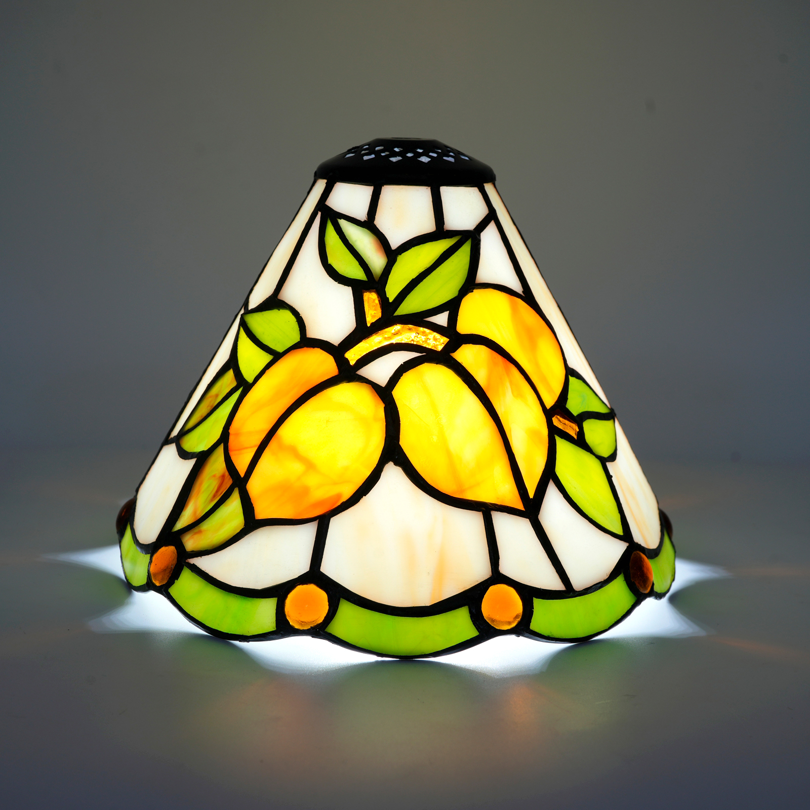 Blivuself Tiffany Lampshade 8-Inch Stained Glass Lampshade Yellow Apricot Vintage Hand Small Mouth Replacement Lampshade Suitable For Desk Lamp Chandelier Bedroom Dormitory Living Room And Other Classical Art Home Decoration DZ08073X