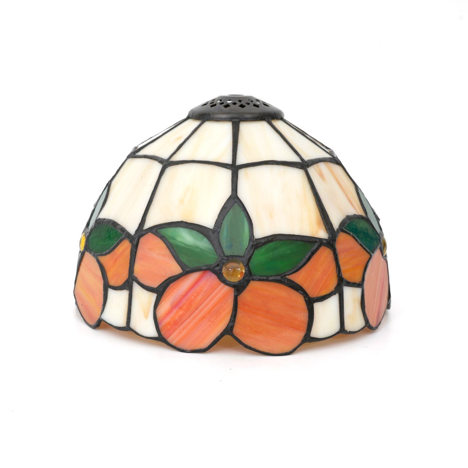 Blivuself Tiffany Lampshade 8 Inch Stained Glass Lampshade Vintage Handmade Small Mouth Replacement Lampshade Two Orange Adapted Table Lamp Chandelier Bedroom Dormitory Living Room And Other Classical Art Home Decoration DZ08076X