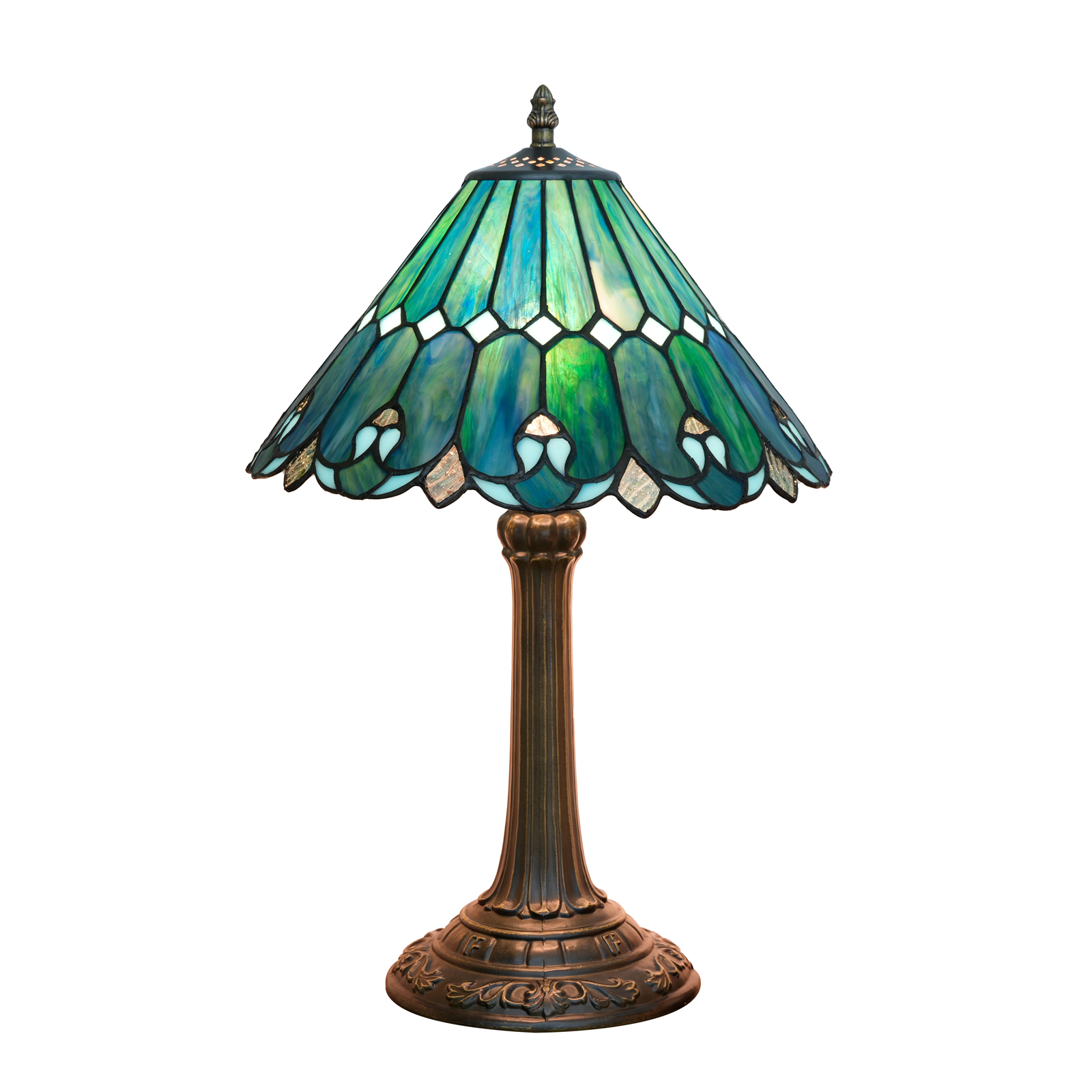 Blivuself Tiffany Table Lamp 12 Inch Stained Glass Table Lamp Blue Umbrella Warm Color Reading Lamp Suitable For Bedrooms Dormitory Dining Room And Other Tiffany Retro Style Classical Art Home Decoration Art（OFT1356）
