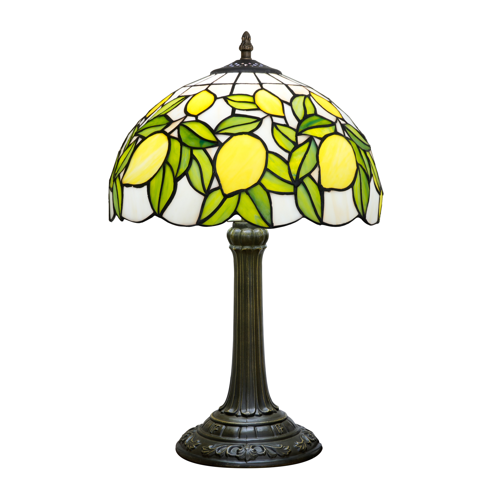 Blivuself Tiffany Table Lamp 12 Inch Stained Glass Table Lamp Yellow Lemon Warm Color Reading Lamp Is Suitable For Bedroom Dormitory Living Room Dining Room Study Tiffany Retro Style Classical Art Home Decoration Art（OFT1358）