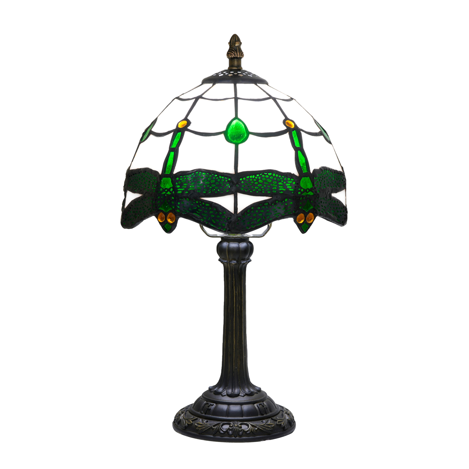Blivuself Tiffany Table Lamp 8 Inch Stained Glass Table Lamp Dark Green Dragonfly Manual Warm Color Reading Lamp For Bedroom Dormitory Dining Room Study Tiffany Retro Style Home Decorative Arts And Crafts（OFU1326）