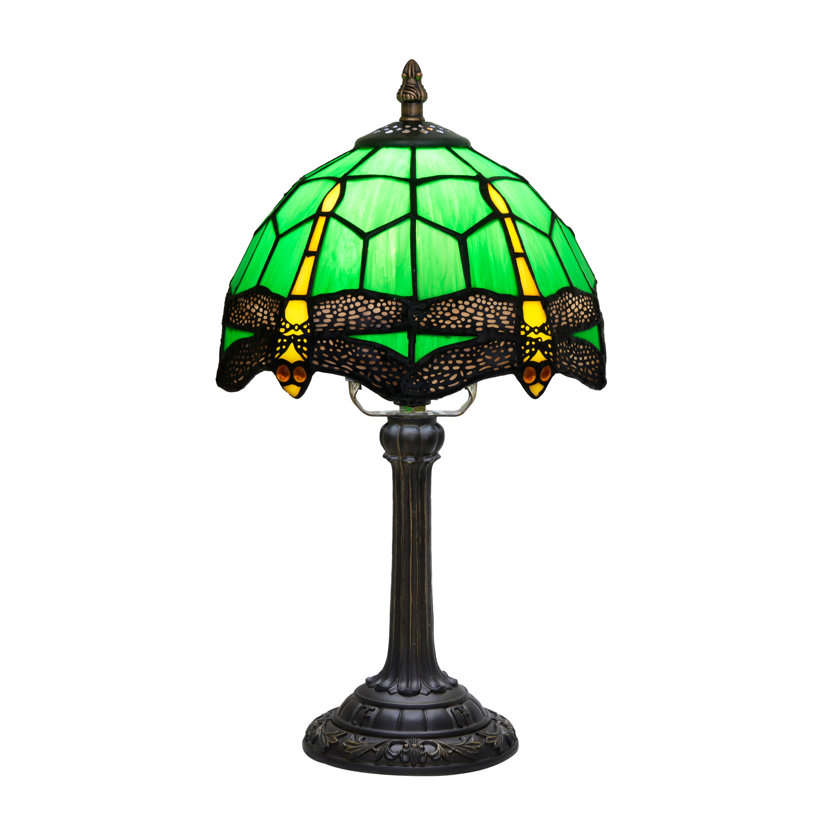 Blivuself Tiffany Table Lamp 8 Inch Stained Glass Table Lamp Dragonfly Manual Warm Color Reading Lamp Suitable For Bedroom Dormitory Dining Room Study Tiffany Retro Style Home Decorative Arts And Crafts（OFU1327）