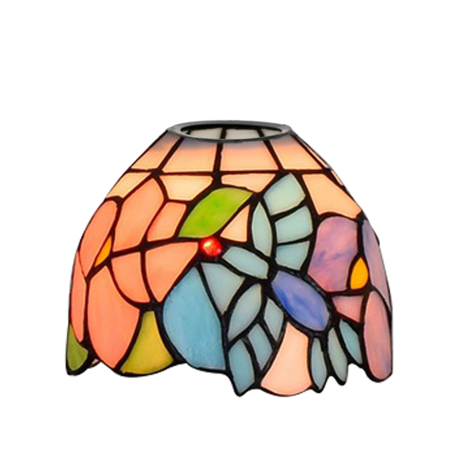 Blivuself Tiffany Lampshade Handcrafted Stained Glass Lampshade 6-Inch Blue Hummingbird Replacement Lampshade Chandelier Wall Lamp And Other Classic Tiffany Style Retro Home Decoration Craftsmanship (1 Piece, Zb6081)