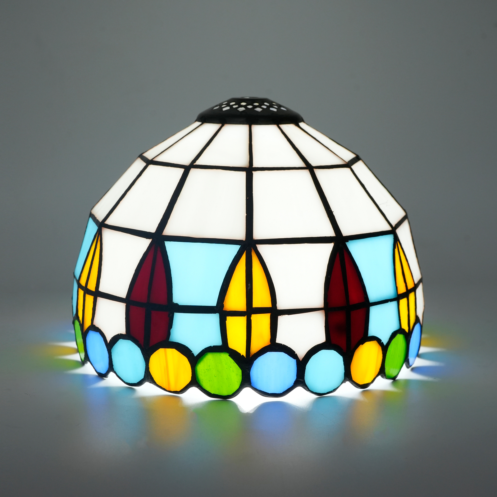 Blivuself Tiffany Lampshade Handcrafted Stained  Glass Lampshade 8-Inch Gothic Dot Small Hole Replacement Lampshade, Table Lamp Chandelier Ceiling Lamp And Other Tiffany Style Retro Home Decoration Classic Craftsmanship (1 Piece, Dz08058x)