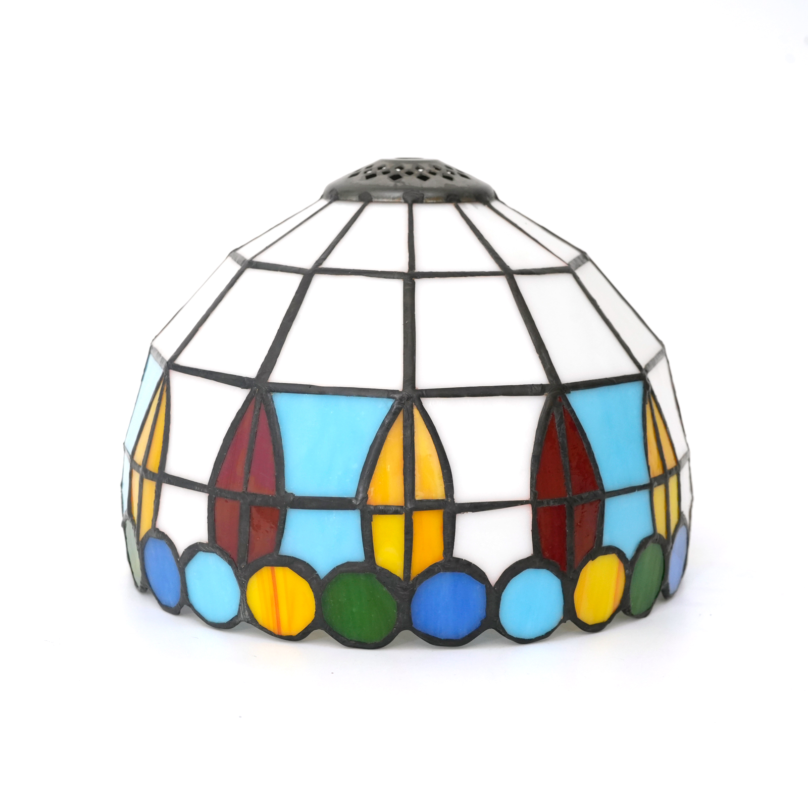 Blivuself Tiffany Lampshade Handcrafted Stained  Glass Lampshade 8-Inch Gothic Dot Small Hole Replacement Lampshade, Table Lamp Chandelier Ceiling Lamp And Other Tiffany Style Retro Home Decoration Classic Craftsmanship (1 Piece, Dz08058x)