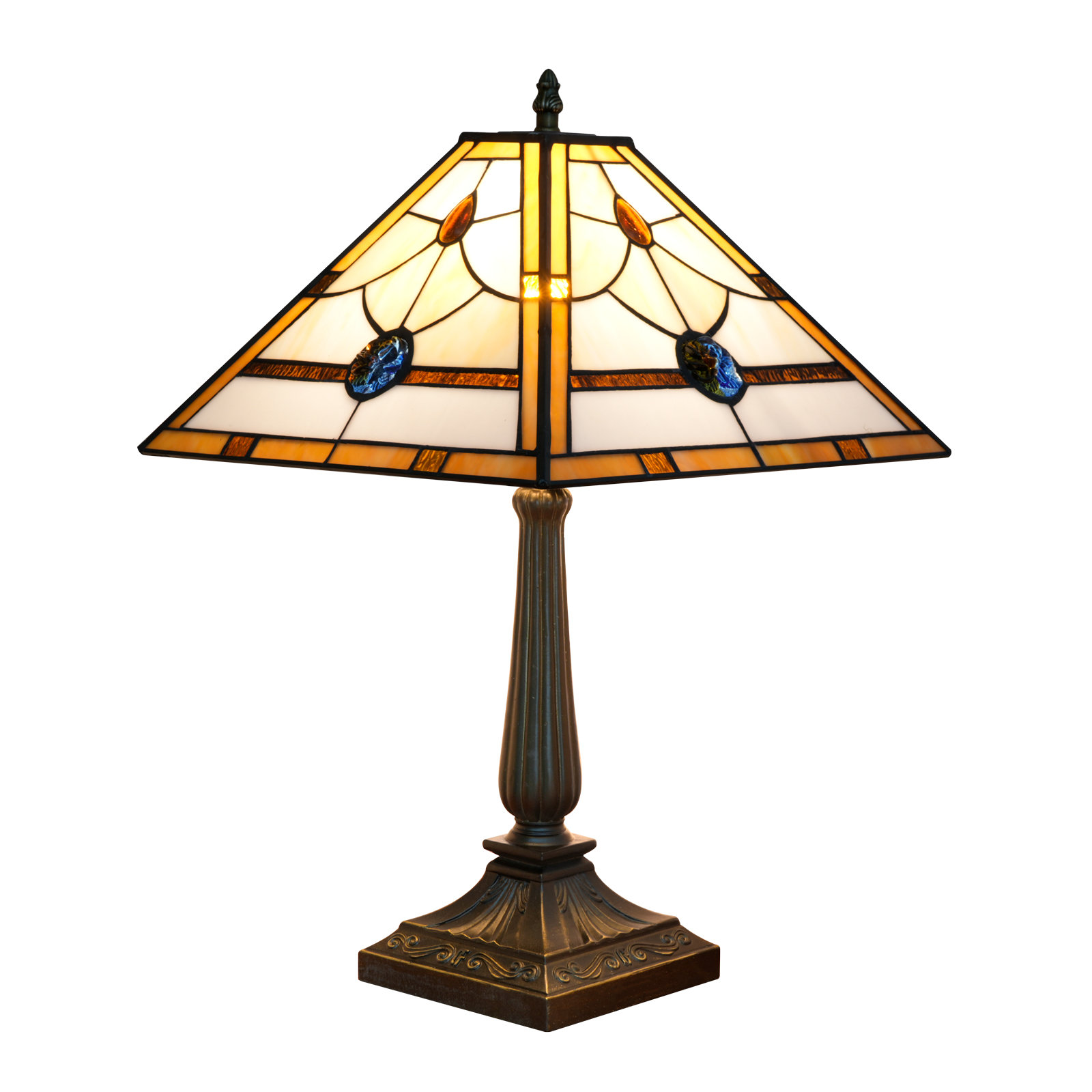 Blivuself Tiffany Style Lamp 16 Inch Retro Warm Atmosphere To Create Warm Color Bedside Lamp Rose Beads Handmade Stained Glass Table Lamp Suitable For Bedroom Dining Room Study Living Room Office And Other Home Classical Arts And Crafts OFT1370