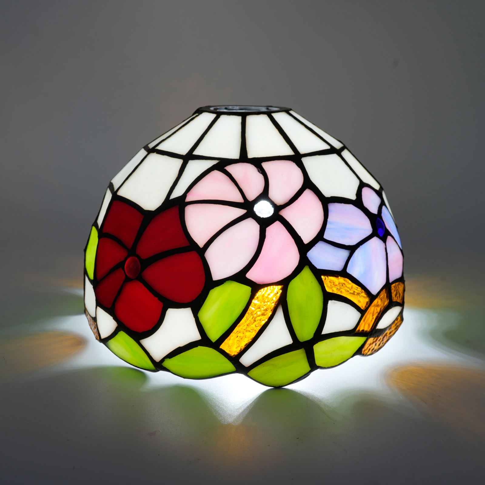 Blivuself Tiffany Style Creative Stained Glass Lampshade Handmade Morning Glory Replacement Lampshade Adaptive Wall Lamp Chandelier Ceiling Lamp Floor Lamp And Other Retro Home Decoration Classical Art Decoration (Large Hole, WX3014d)
