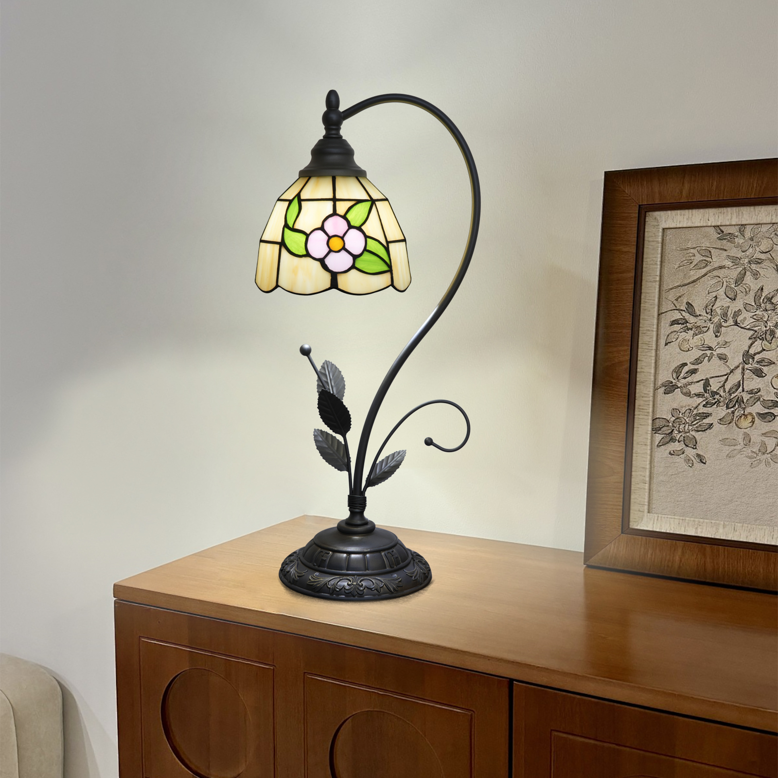 Blivuself Tiffany Lamp Stained Glass Light Coffee Color Restoring Ancient Ways Says The Head Of A Bed Lamp Restaurant Bedroom Dorm Study Classical Art Restoring Ancient Ways Such As Home Outfit OFU1357 (6 Inches)