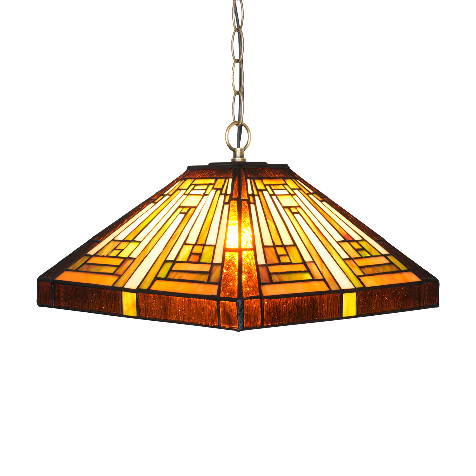 Blivuself Tiffany Style Handmade Creative Stained Glass Chandelier 16 Inch American Square Lamp Bedroom Dormitory Living Room Dining Room Traditional Retro Style Home Decoration Classical Art OFP1404