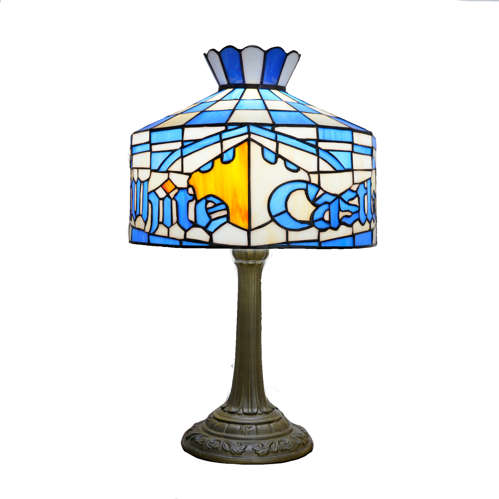 Blivuself Tiffany Lamp 12 Inch Stained Glass Table Lamp White Castle, Suitable For Bedrooms, Dormitories, Living Rooms, Dining Rooms, Study. Tiffany Vintage Style Classical Art Home Holiday Decoration (OFT1437)