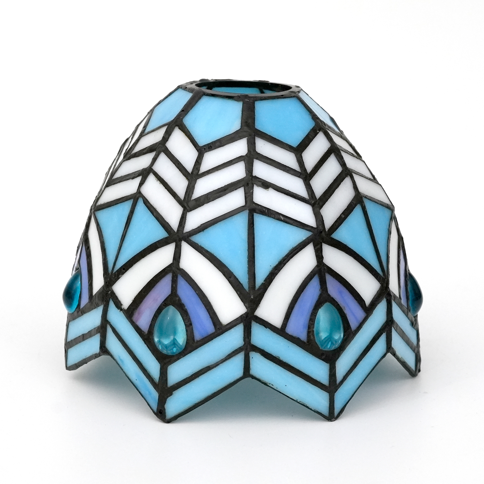 Blivuself Tiffany Lampshade 6 Inch Blue Tail Hand-Welded Stained Glass Lampshade American Country House Antique Wall Lamp Table Lamp Accessories Replacement Lampshade For Table Lamp Ceiling Lamp Wall Lamp Chandelier WX3005