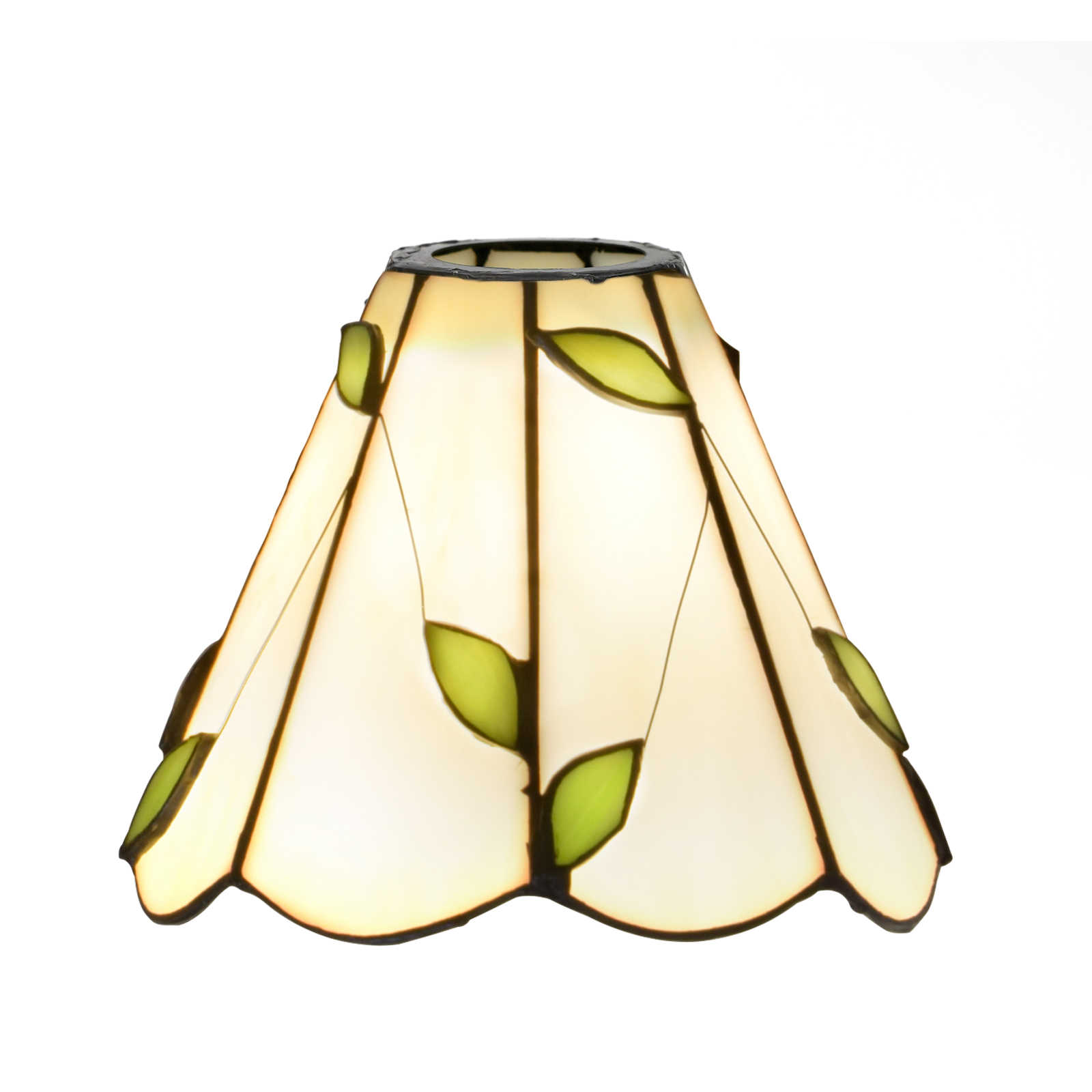 Blivuself Tiffany Lampshade Green Leaves Hand Stained Glass Replacement Lampshade No Accessories Easy Installation Suitable For Chandelier Wall Lamp And Other Tiffany Style Retro Home Decoration Classic Craft (1pcs) ZB6007