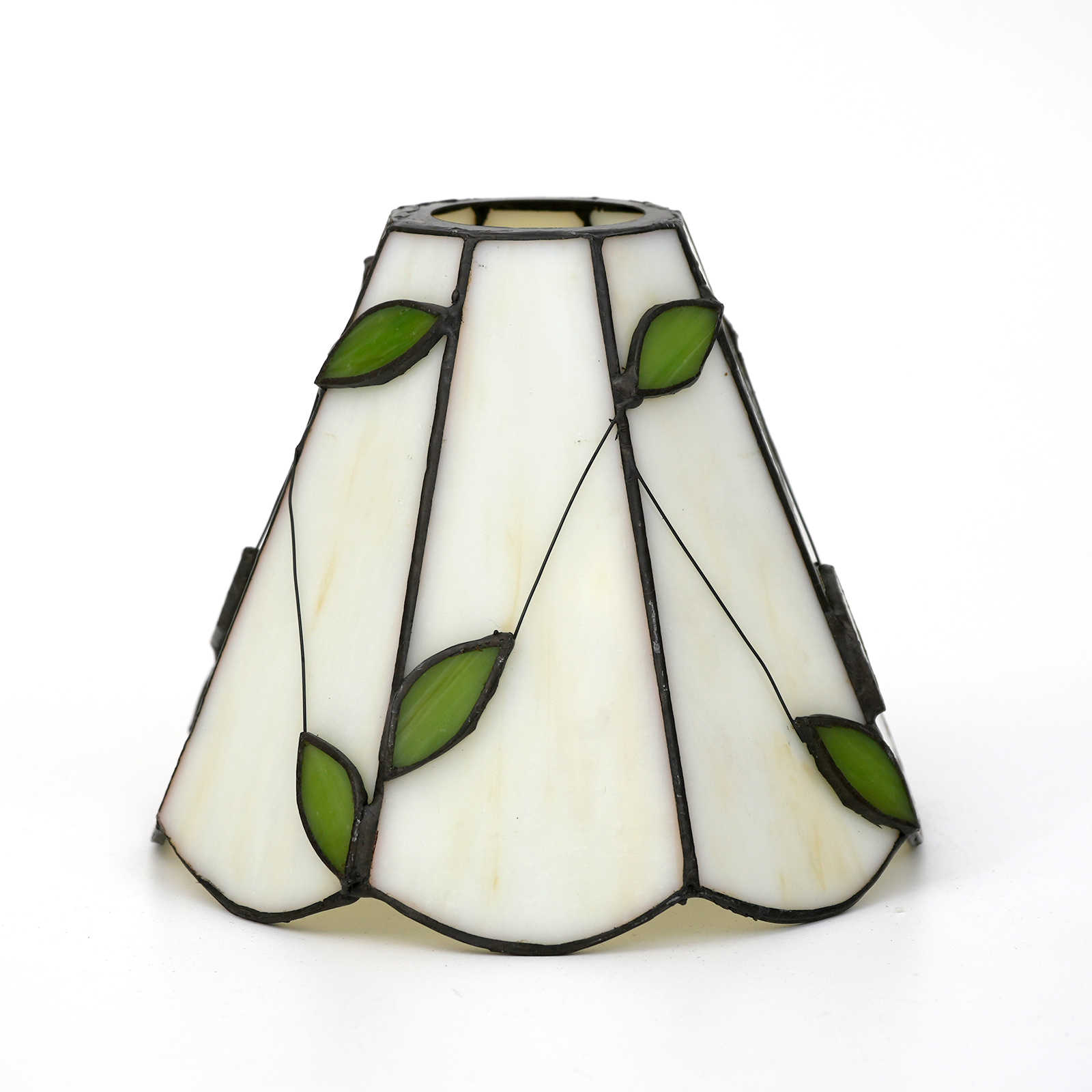 Blivuself Tiffany Lampshade Green Leaves Hand Stained Glass Replacement Lampshade No Accessories Easy Installation Suitable For Chandelier Wall Lamp And Other Tiffany Style Retro Home Decoration Classic Craft (1pcs) ZB6007