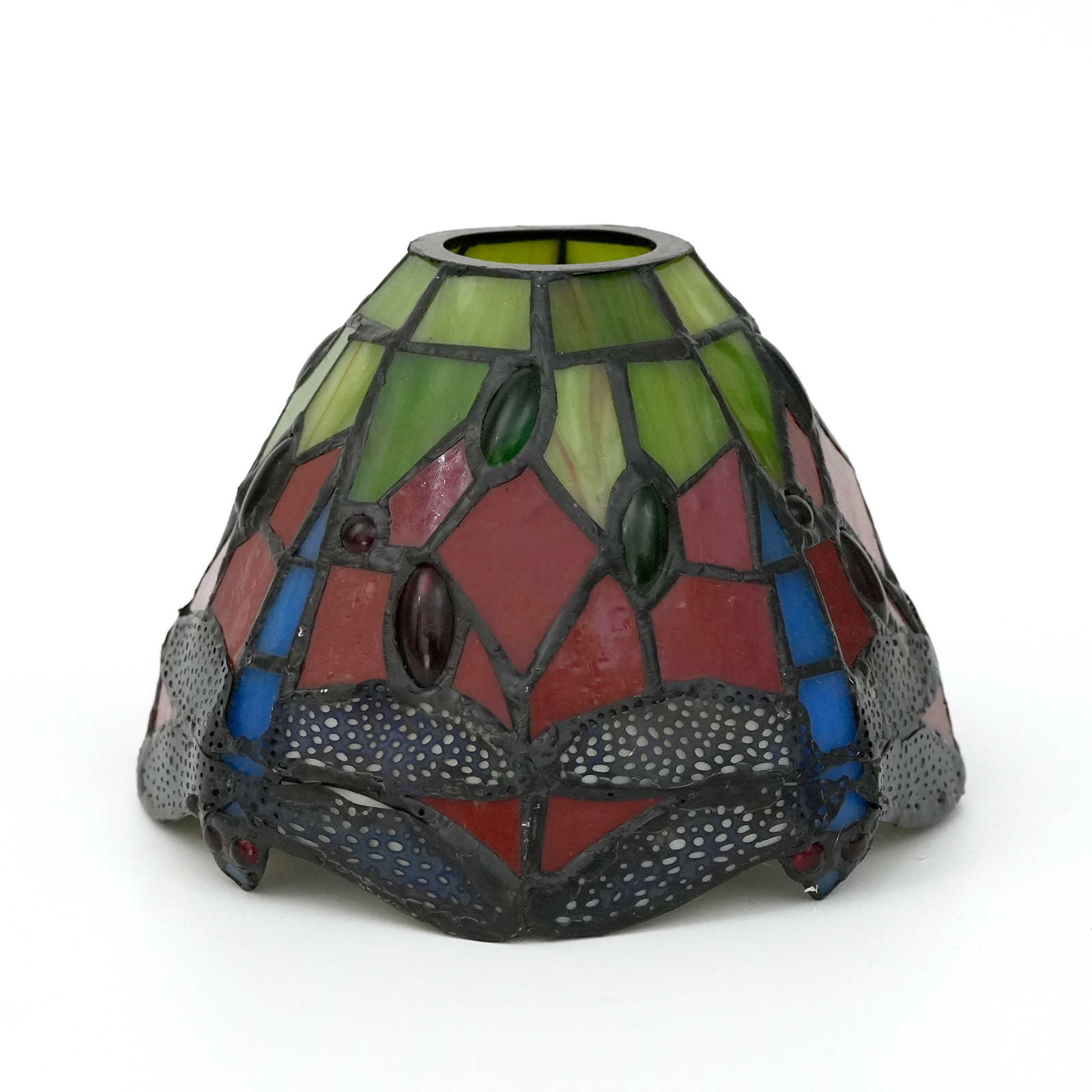 Blivuself Tiffany Lampshade Red Dragonfly Handmade Stained Glass Replacement Lampshade No Accessories Easy Installation Suitable For Chandelier Wall Lamp And Other Tiffany Style Retro Home Decoration Classic Craft (1pcs) ZB6073