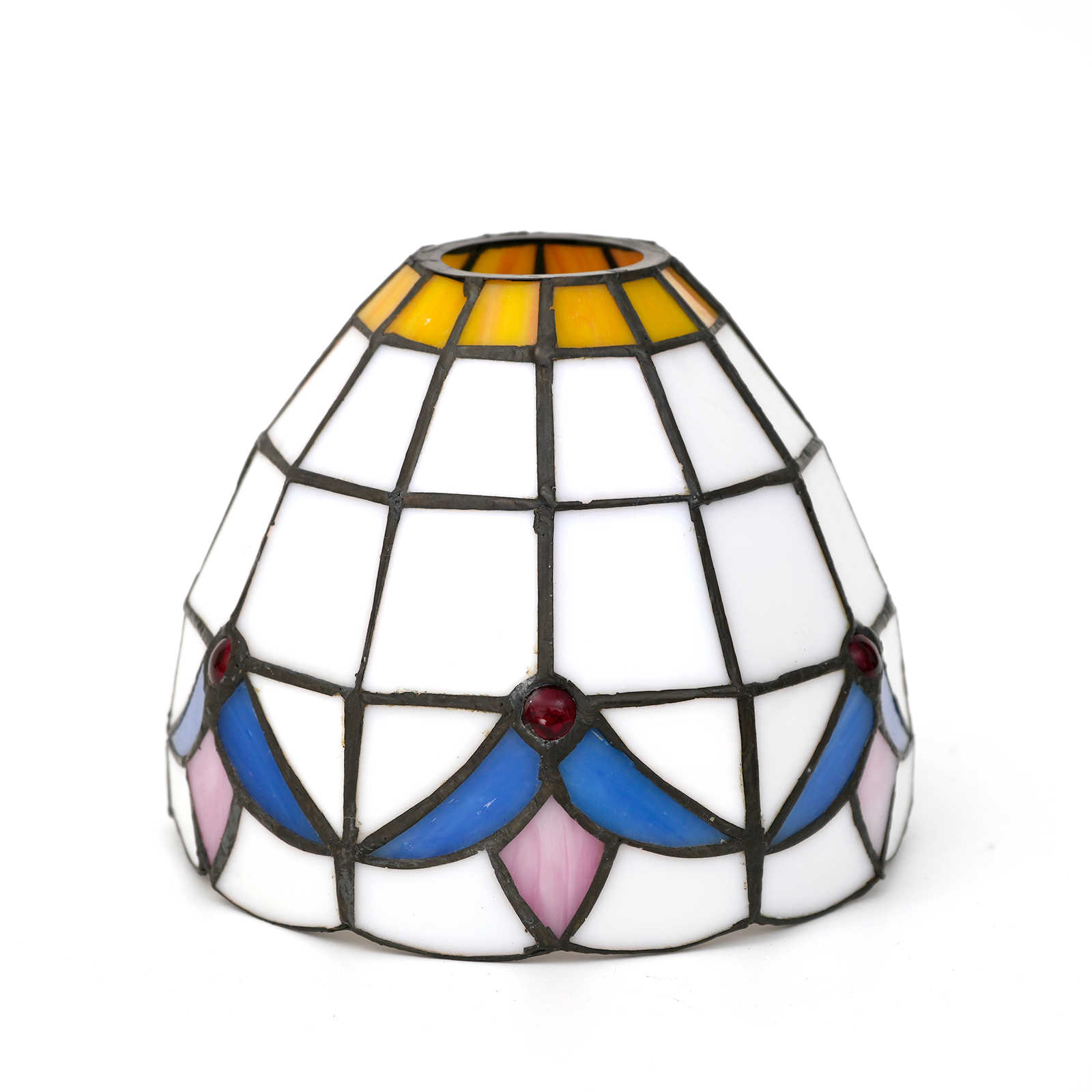 Blivuself 1pcs Tiffany Lampshade Handmade Stained Glass Replacement Lampshade No Accessories Easy Installation White Magnolia Adapted Chandelier Wall Lamp And Other Tiffany Style Retro Home Decoration Classic Craft (ZB6082)