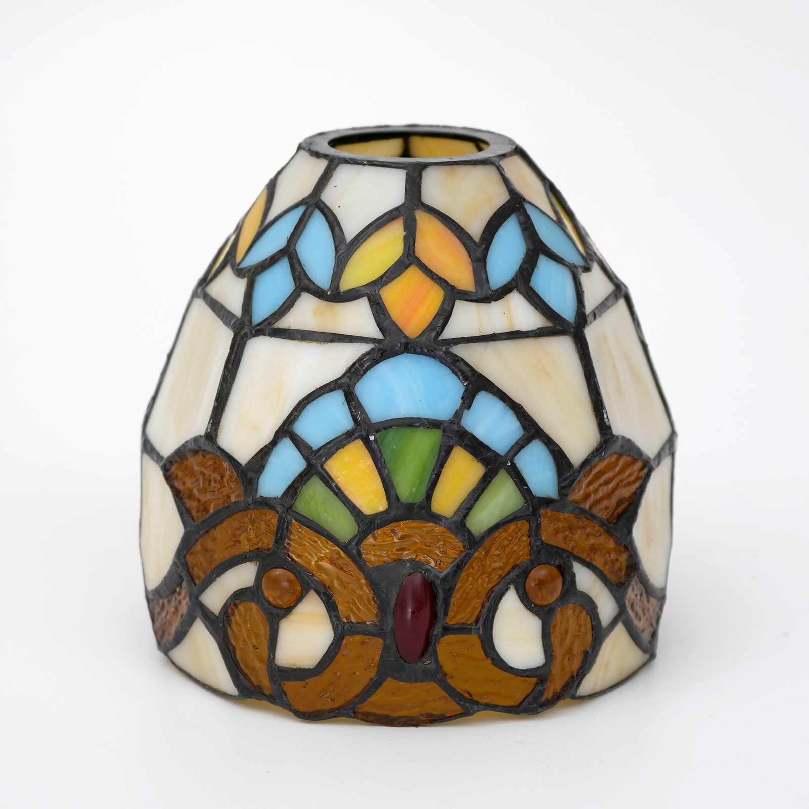 Blivuself 1PCS Tiffany Lampshade Handmade Stained Glass Replacement Lampshade No Accessories Easy Installation Of Yellow Baroque Adaptation Chandelier Wall Lamp And Other Tiffany Style Retro Home Decoration Classic Craft (ZB6002)