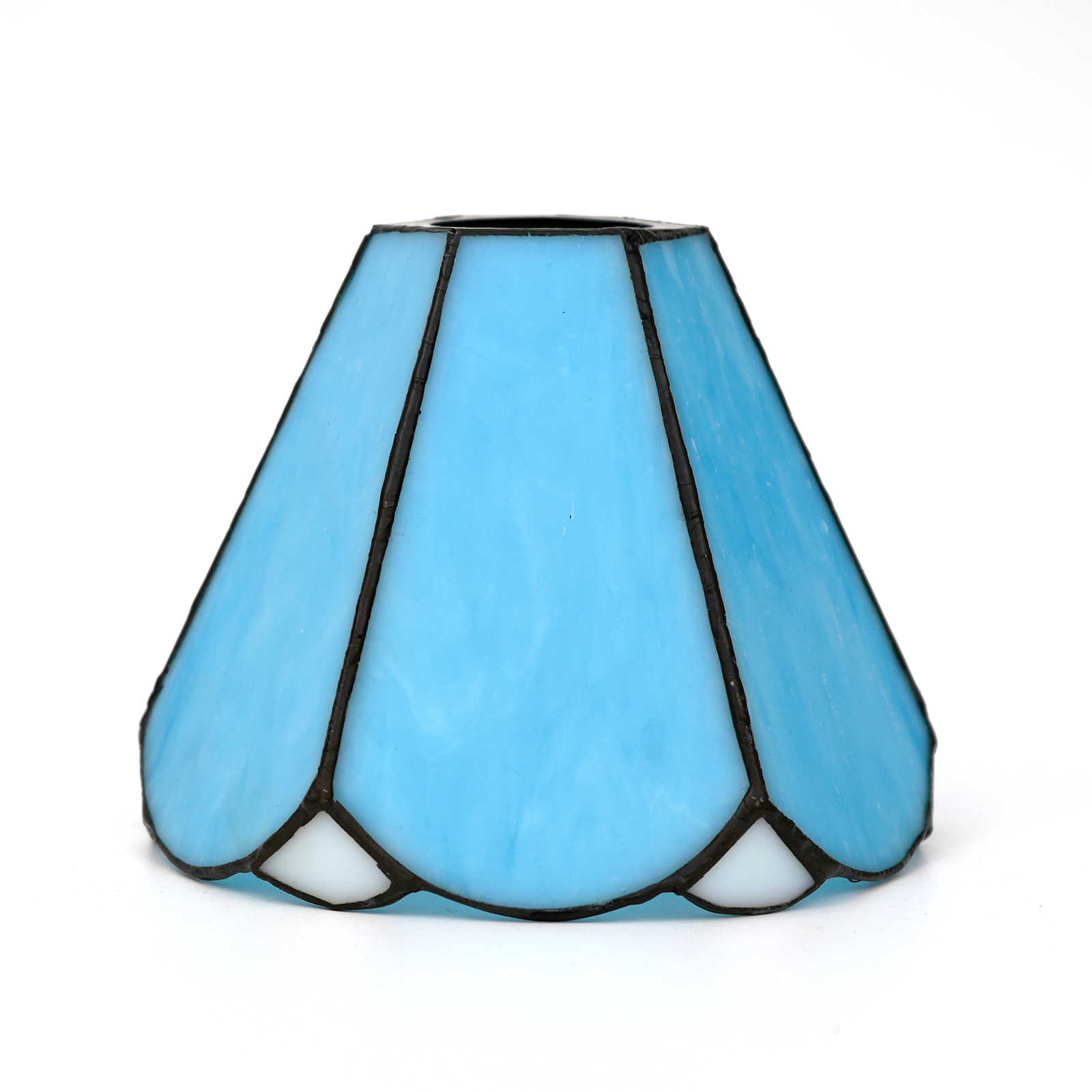 Blivuself Tiffany Lamp Shade Hand Stained Glass Replacement Blue Chimney Without Accessories Easy Install Adapter Wall Lamp Droplight Tiffany Style Restoring Ancient Ways Household Adornment Classical Process (1 Pcs, ZB6030)