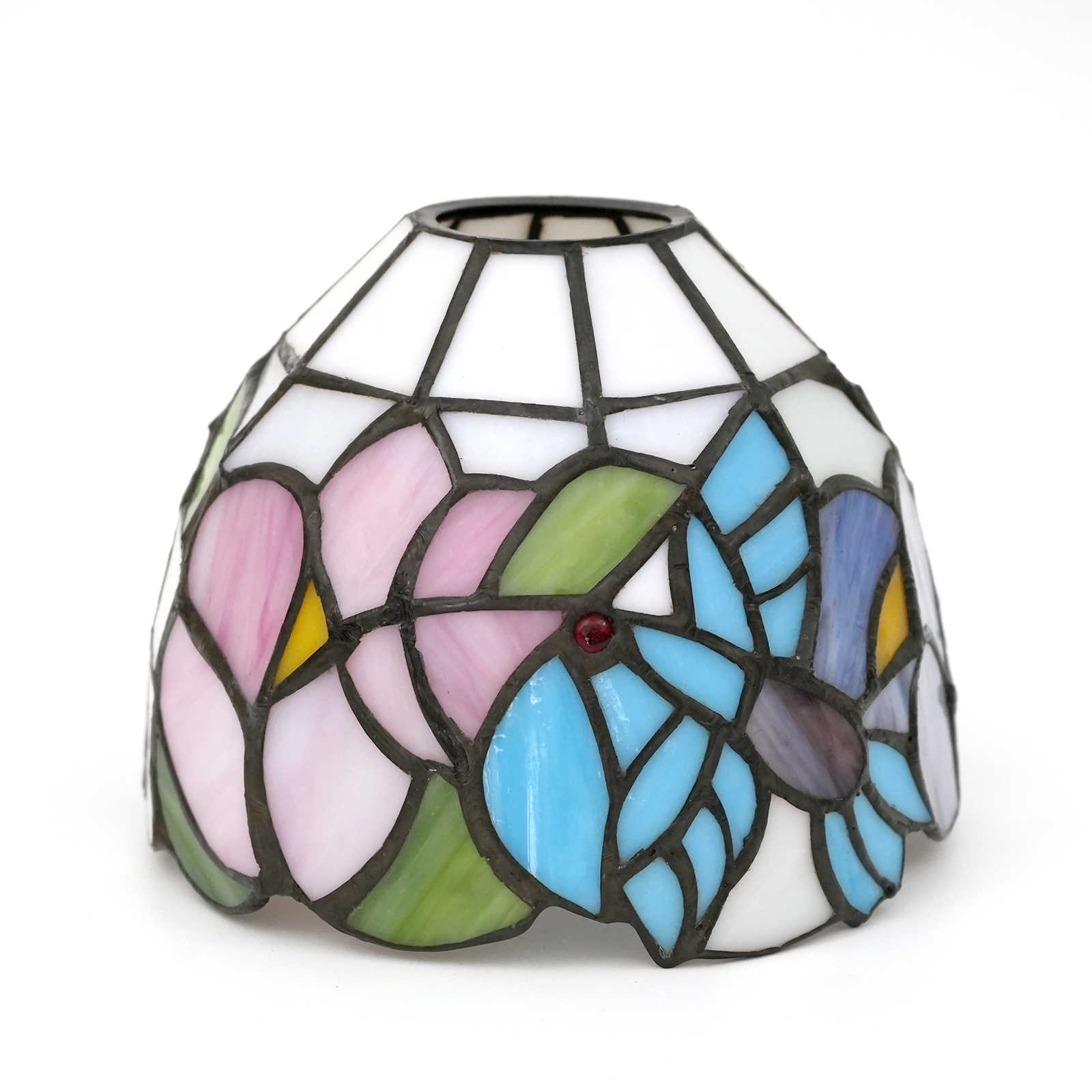 Blivuself Tiffany Lampshade Handcrafted Stained Glass Lampshade 6-Inch Blue Hummingbird Replacement Lampshade Chandelier Wall Lamp And Other Classic Tiffany Style Retro Home Decoration Craftsmanship (1 Piece, Zb6081)