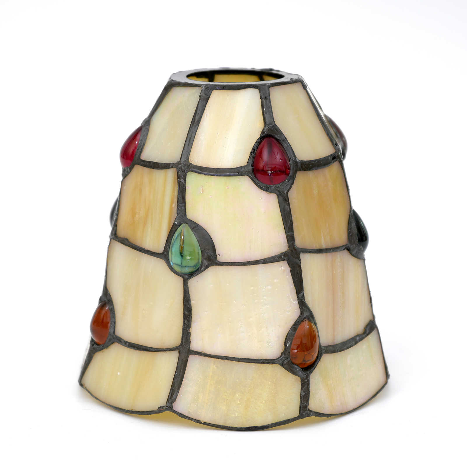 Blivuself Tiffany Lampshade Handcrafted Stained  Glass Lampshade, 6-Inch Colored Bead Replacement Lampshade Chandelier Wall Lamp And Other Classic Tiffany Style Retro Country Home Decoration Craftsmanship (1 Piece, Zb6083)