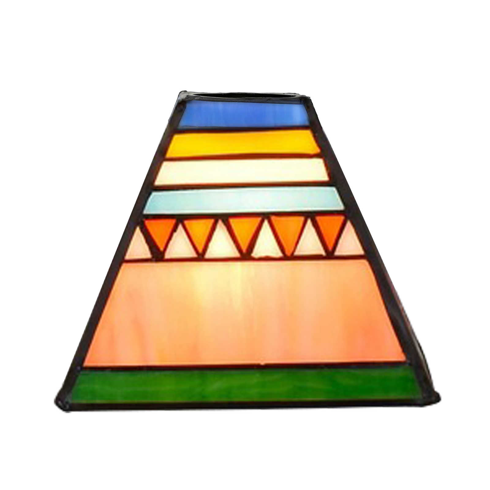 Blivuself Tiffany Lampshade Handmade Stained Glass Lampshade 6 Inch Pink Pyramid Replacement Lampshade, Chandelier, Wall Lamp And Other Tiffany Style Retro Garden Home Decoration Classic Craft (1 Piece, Wx3001)