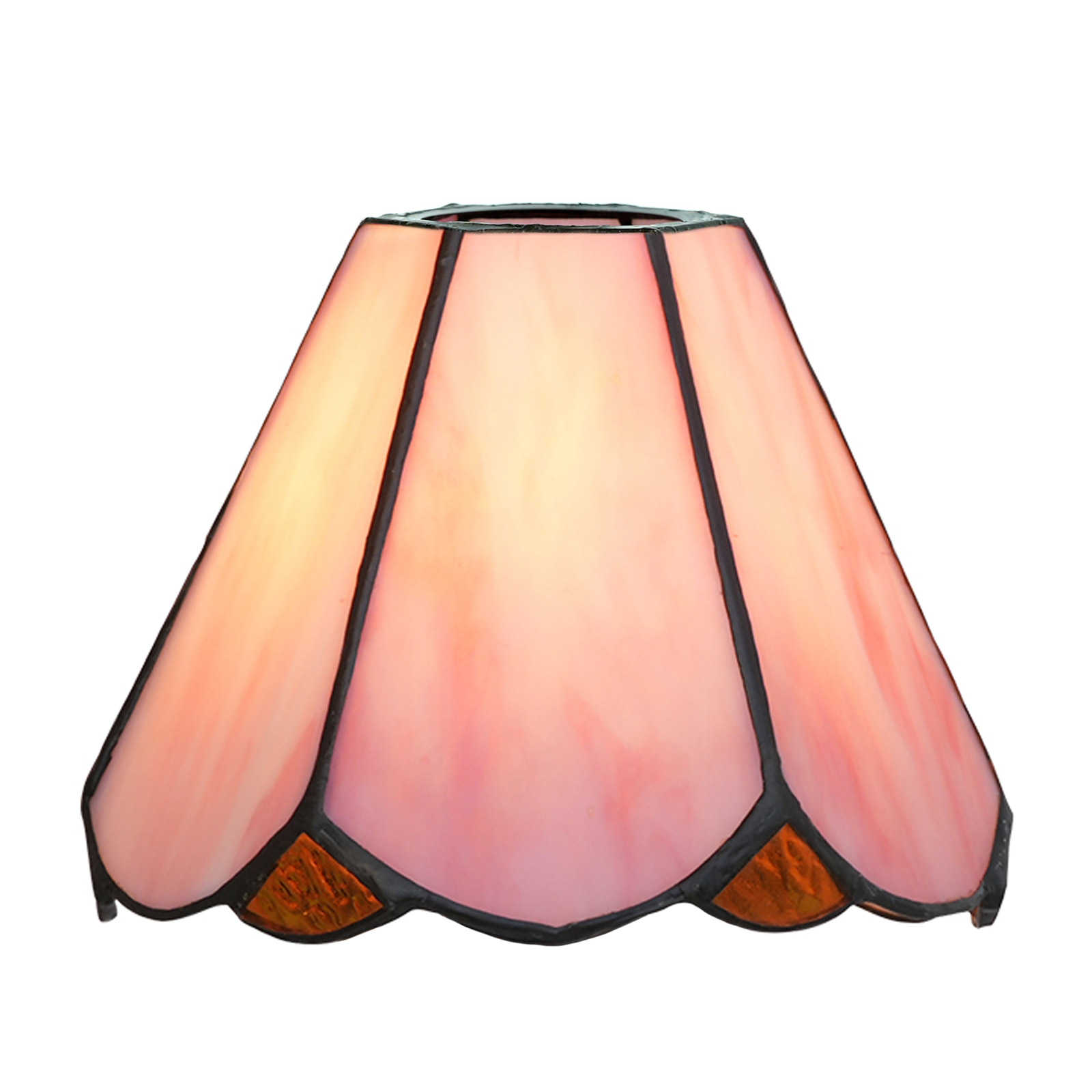 Blivuself Tiffany Lampshade 6 Inch Pink Six Pieces Of Hand-Welded Stained Glass Lampshade Girl Room Bathroom Bed Lamp Lamp Lamp Glass Accessories 1 PCS Replacement Lampshade For Table Lamp Ceiling Lamp Wall Lamp Chandelier ZB6152