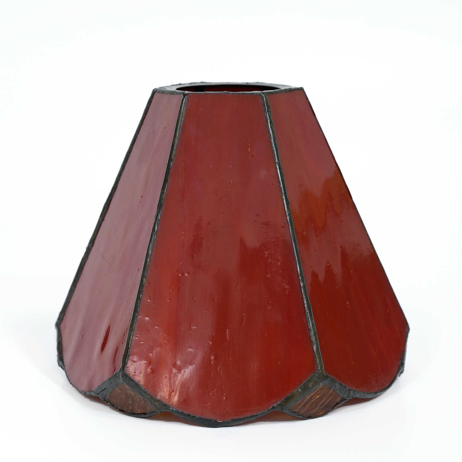 Blivuself Tiffany Lampshade 6 Inch Red Six Pieces Of Hand-Welded Stained Glass Lampshade Retro Bathroom Bed Lamp Lamp Lamp Glass Accessories 1 PCS Replacement Lampshade For Table Lamp Ceiling Lamp Wall Lamp Chandelier ZB6154