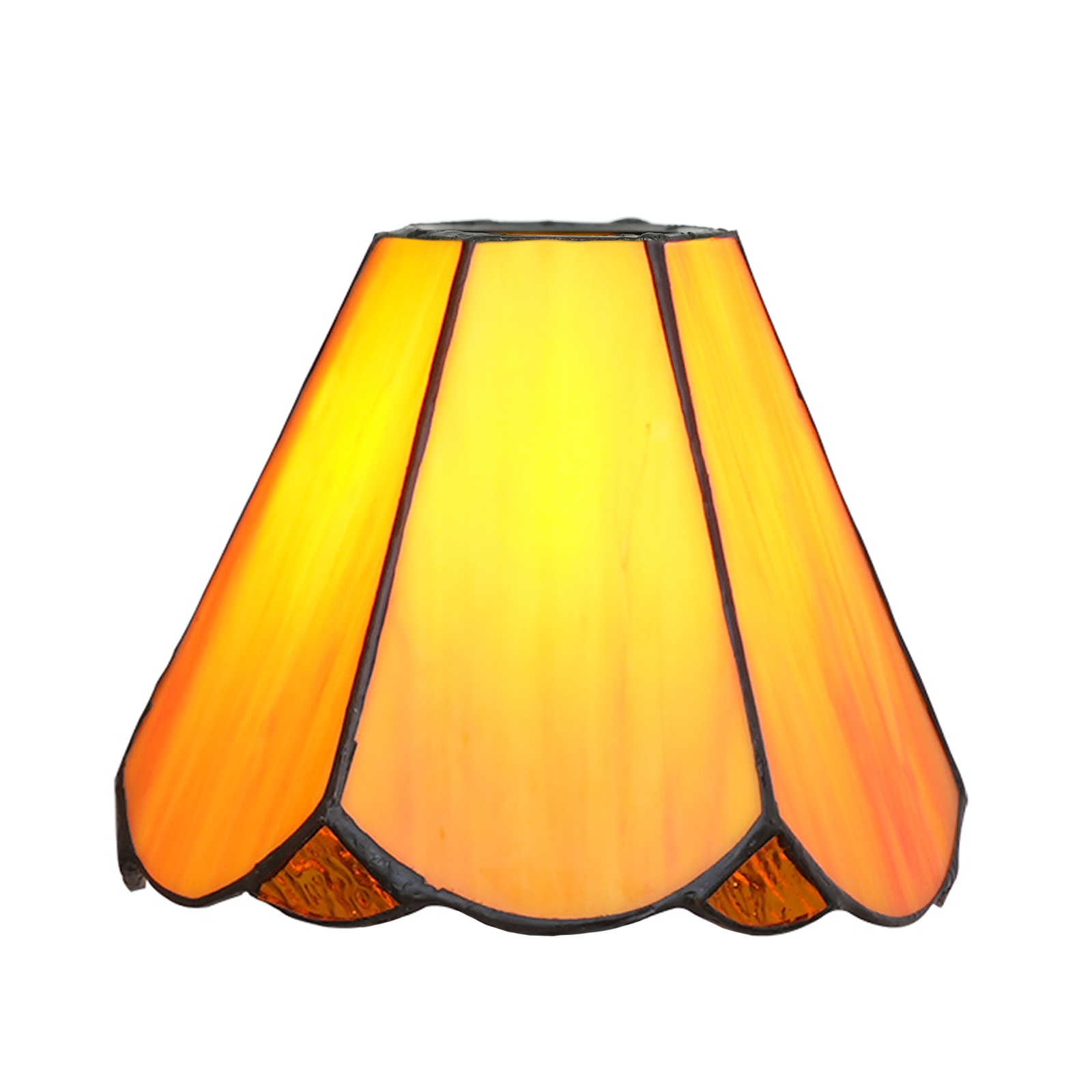 Blivuself Tiffany Lampshade 6 Inch Orange Red Six Hand-Welded Stained Glass Lampshade American Country Bathroom Wall Lamp Bedside Lamp Glass Accessories 1 PCS Replacement Lampshade For Table Lamp Ceiling Lamp Wall Lamp Chandelier ZB6147