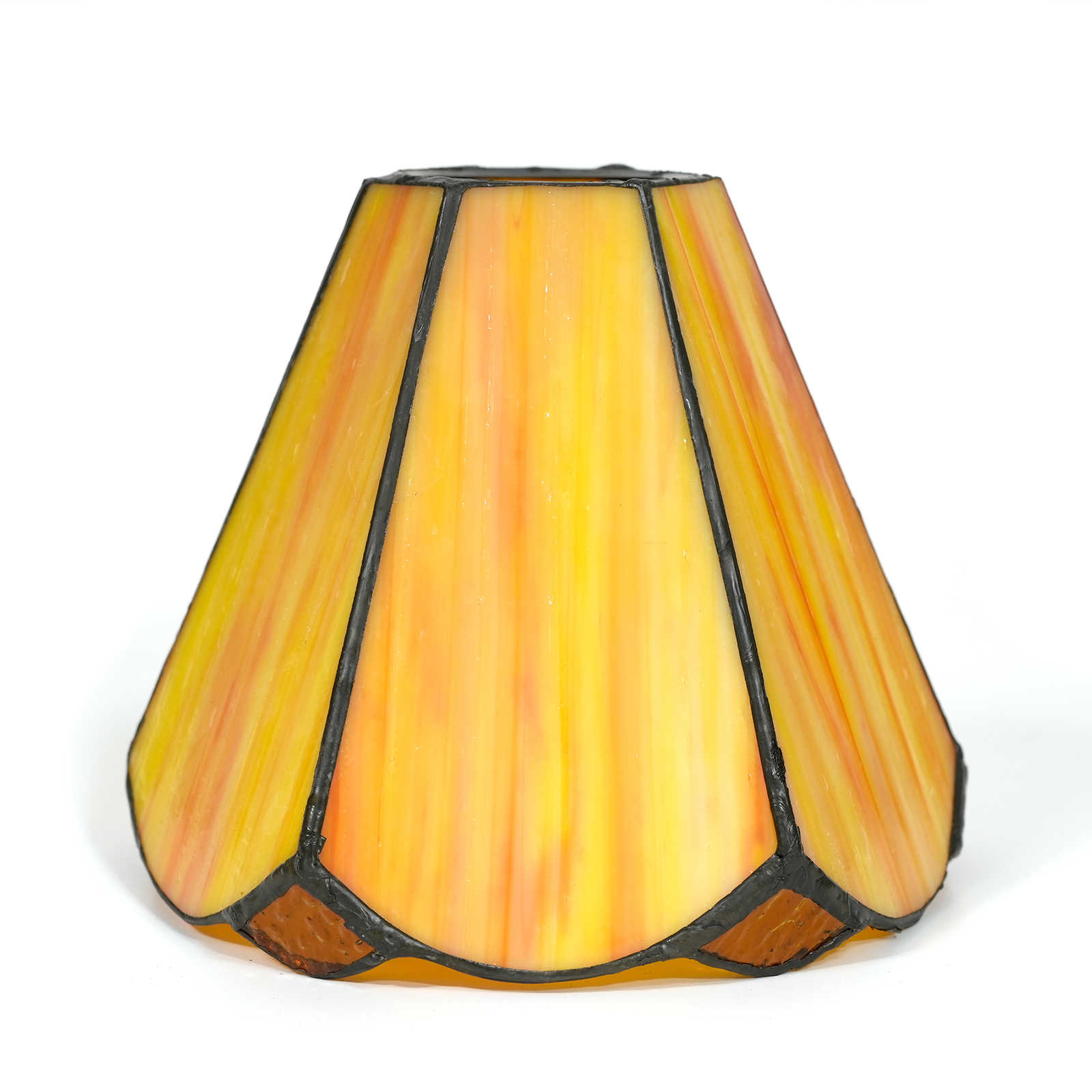 Blivuself Tiffany Lampshade 6 Inch Orange Red Six Hand-Welded Stained Glass Lampshade American Country Bathroom Wall Lamp Bedside Lamp Glass Accessories 1 PCS Replacement Lampshade For Table Lamp Ceiling Lamp Wall Lamp Chandelier ZB6147