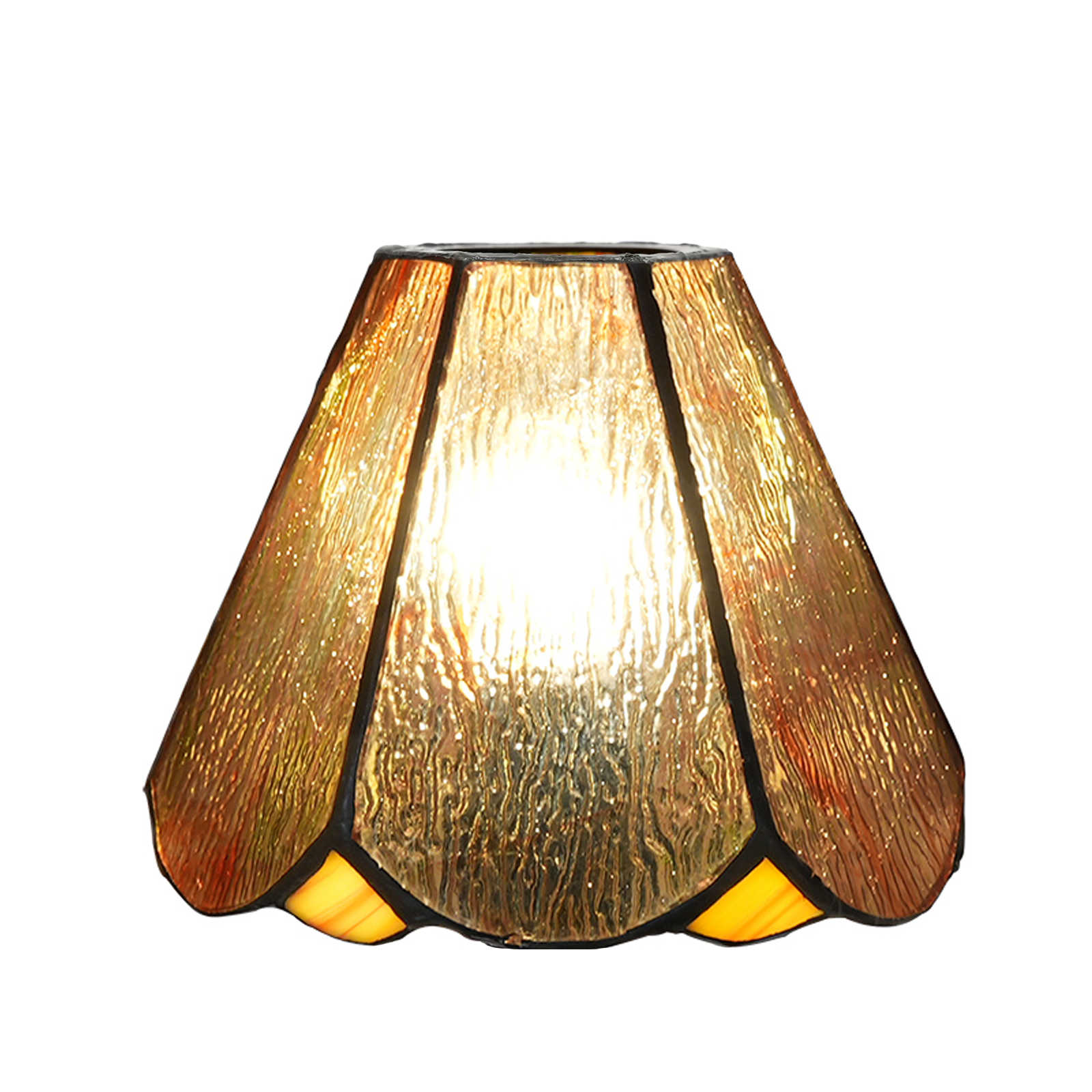 Blivuself Tiffany Lamp Shade 6 Inch Brown Water Print Six Pieces Hand Welded Stained Glass Lamp Shade American Country Bathroom Wall Lamp Bedside Lamp Glass Accessories 1 PCS Replacement Lamp Shade For Table Lamp Ceiling Lamp Wall Lamp Chandelier Etc ZB6150