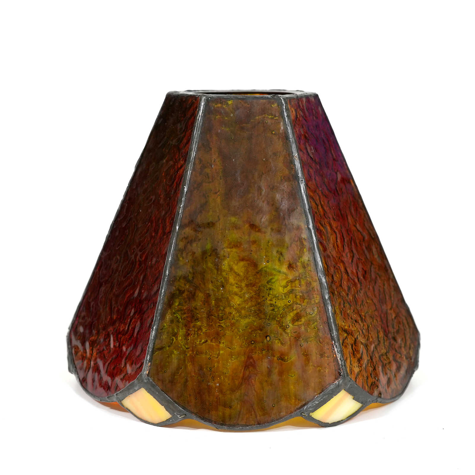 Blivuself Tiffany Lamp Shade 6 Inch Brown Water Print Six Pieces Hand Welded Stained Glass Lamp Shade American Country Bathroom Wall Lamp Bedside Lamp Glass Accessories 1 PCS Replacement Lamp Shade For Table Lamp Ceiling Lamp Wall Lamp Chandelier Etc ZB6150