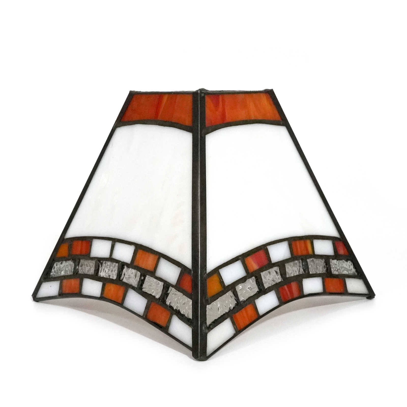 Blivuself Tiffany Lampshade 6 Inch Orange Dovetail Hand-Welded Stained Glass Lampshade American Country Bathroom Wall Lamp Bedside Lamp Glass Accessories Replacement Lampshade For Table Lamp Ceiling Lamp Wall Lamp Chandelier Etc ZB6197