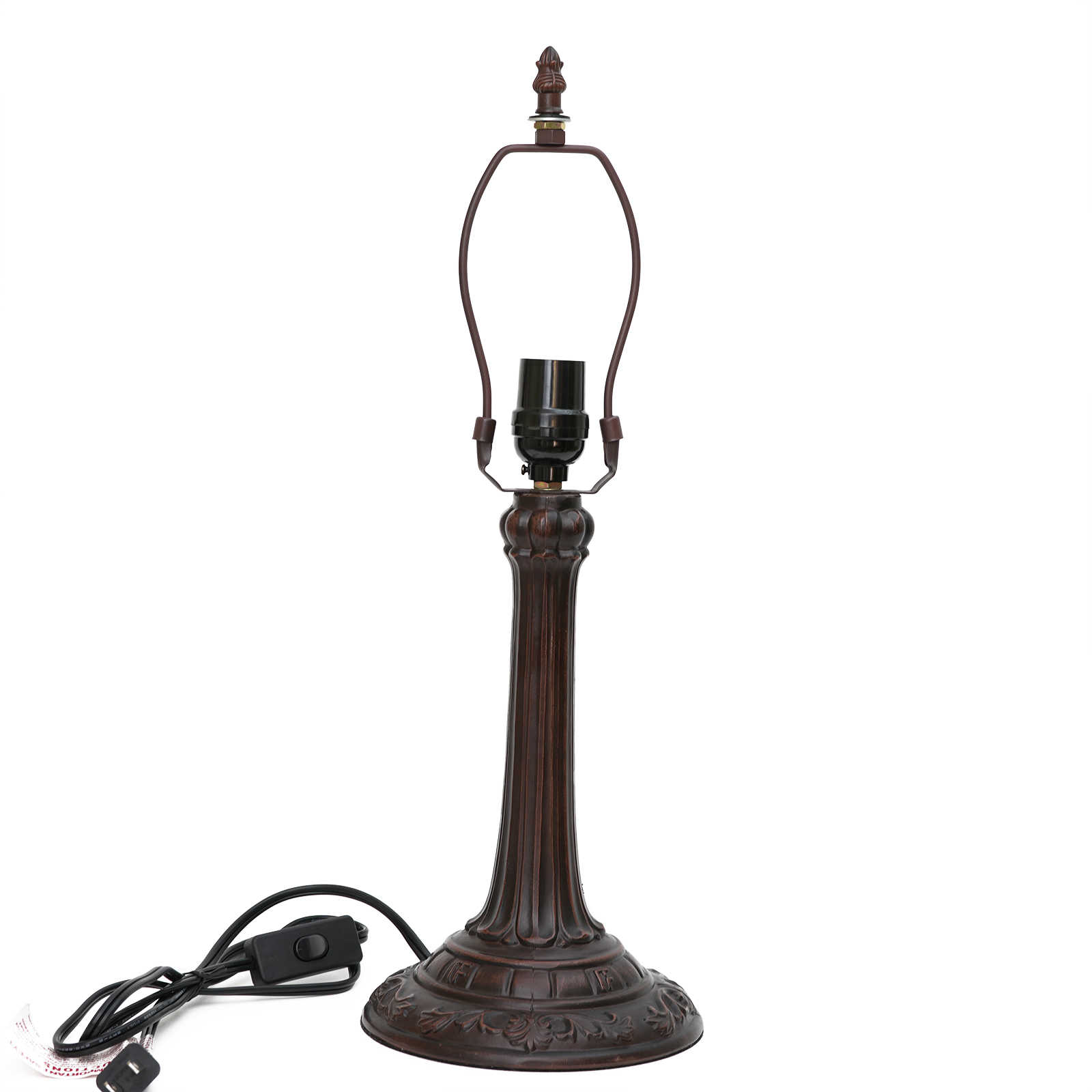 Blivuself Retro Aluminum Alloy Base, Coffee Color Carved Decorative Table Lamp Holder E26/E27 Base 12 Inch Table Lamp Replacement Holder Is Suitable For Painted Glass Lampshade, Bedroom Living Room Office Desktop Lighting Table Lamp Accessories European Classic Home Decoration 1pcs OFB10