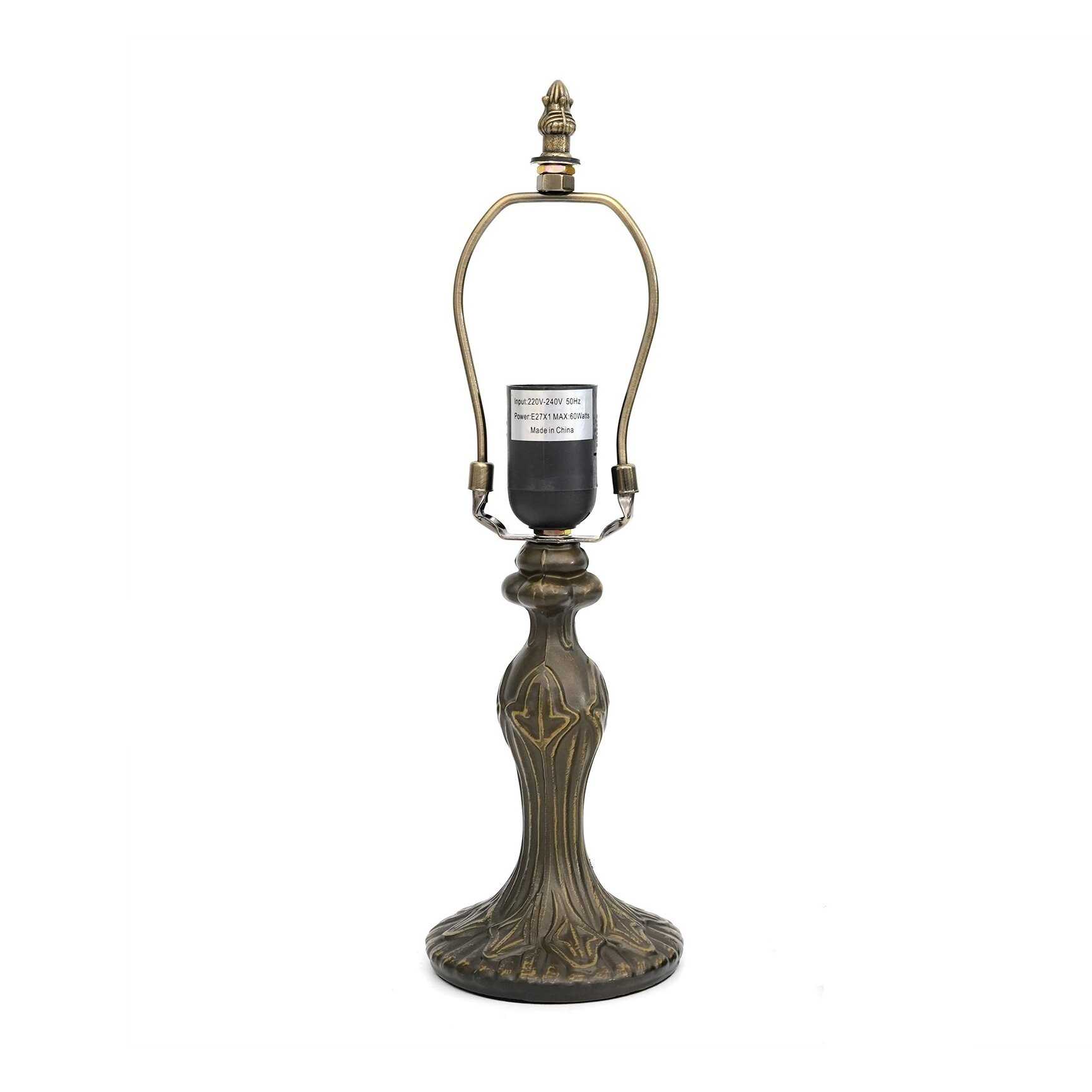 Blivuself Retro Base, Bronze Carved Decorative Table Lamp Holder E26/E27 Base 12 Inch Table Lamp Replacement Holder Is Suitable For Stained Glass Lampshade, Bedroom Living Room Office Desktop Lighting Table Lamp Accessories European Classic Home Decoration 1pcs OFB12