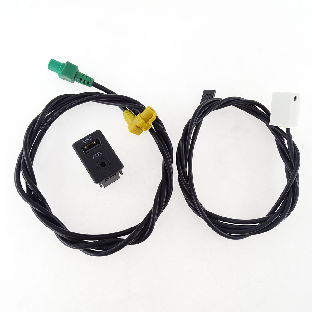 AUX USB Switch Socket Wiring Harness Connector Adapter for RCD510 VW Passat B6 B7 CC Tiguan Golf 5 6 Polo CC Seat 3CD 035 249 A