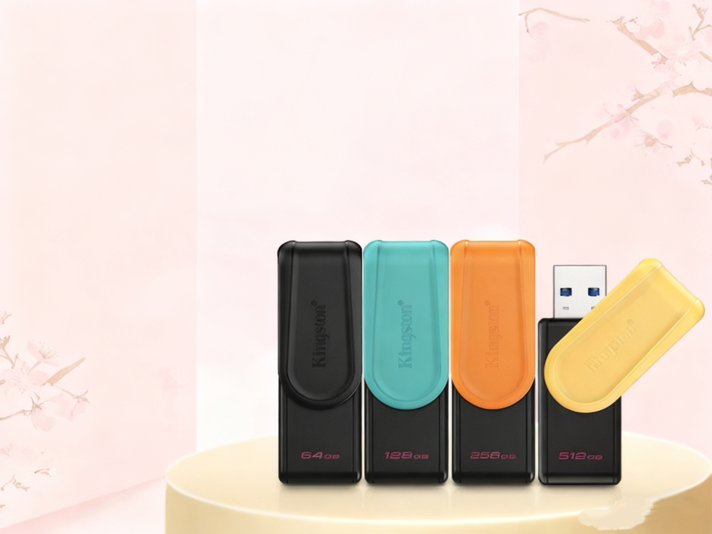 DTXS 3.2 Rotary, Kingston 64G/128G/256G High-speed and large-capacity USB stick Car mobile phone computer office USB stick