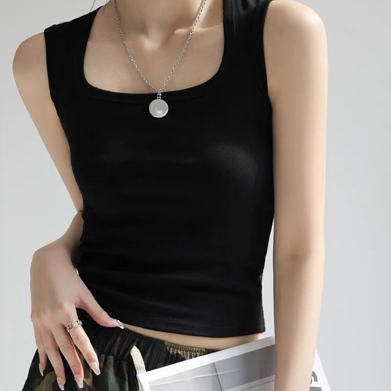 Suspender vest 2025 new women's summer u-neck breast covering outer wear beautiful back early spring sleeveless inner bottom top