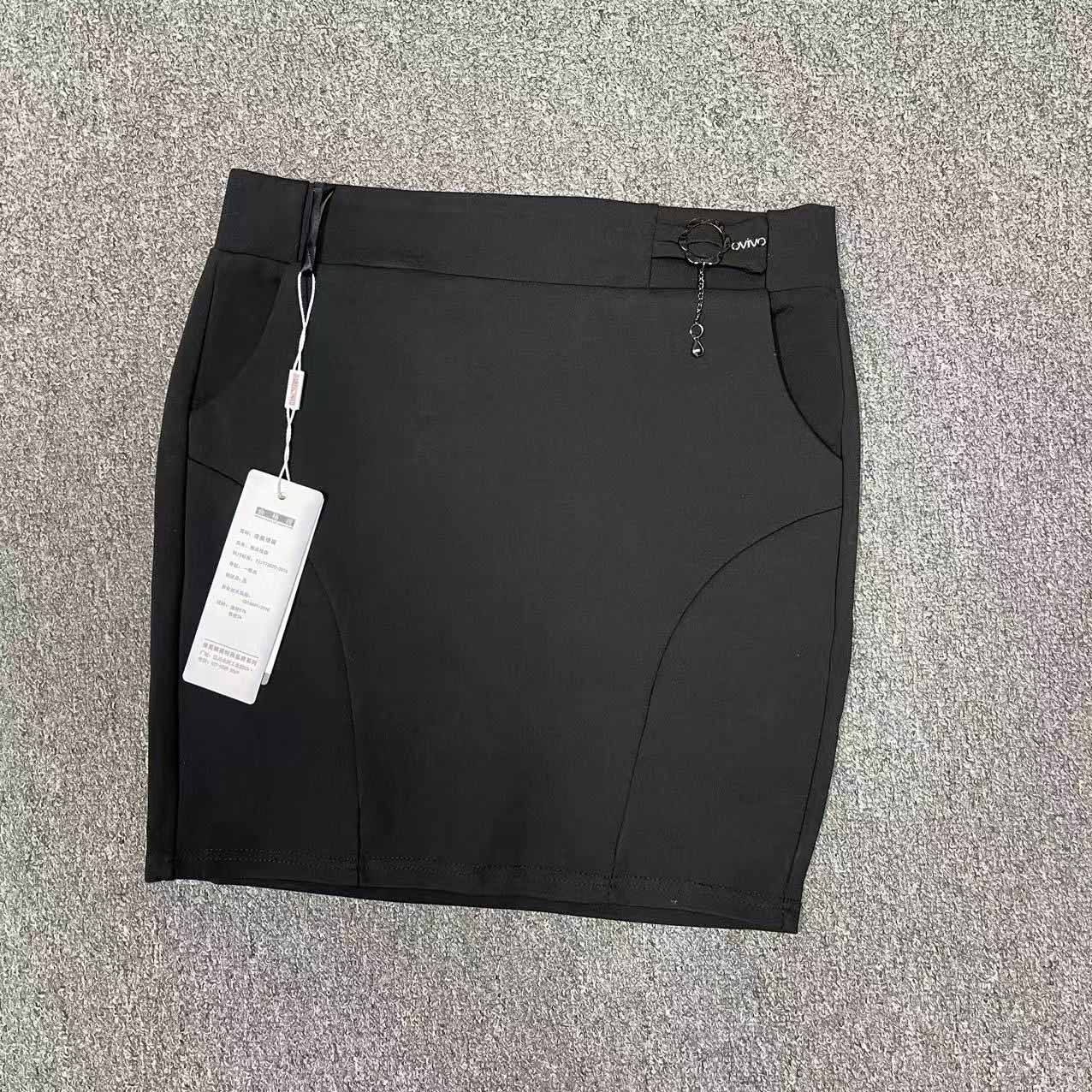 New black Korean version of simple commuter high-waisted short skirt-2025 spring new workplace thin short skirt