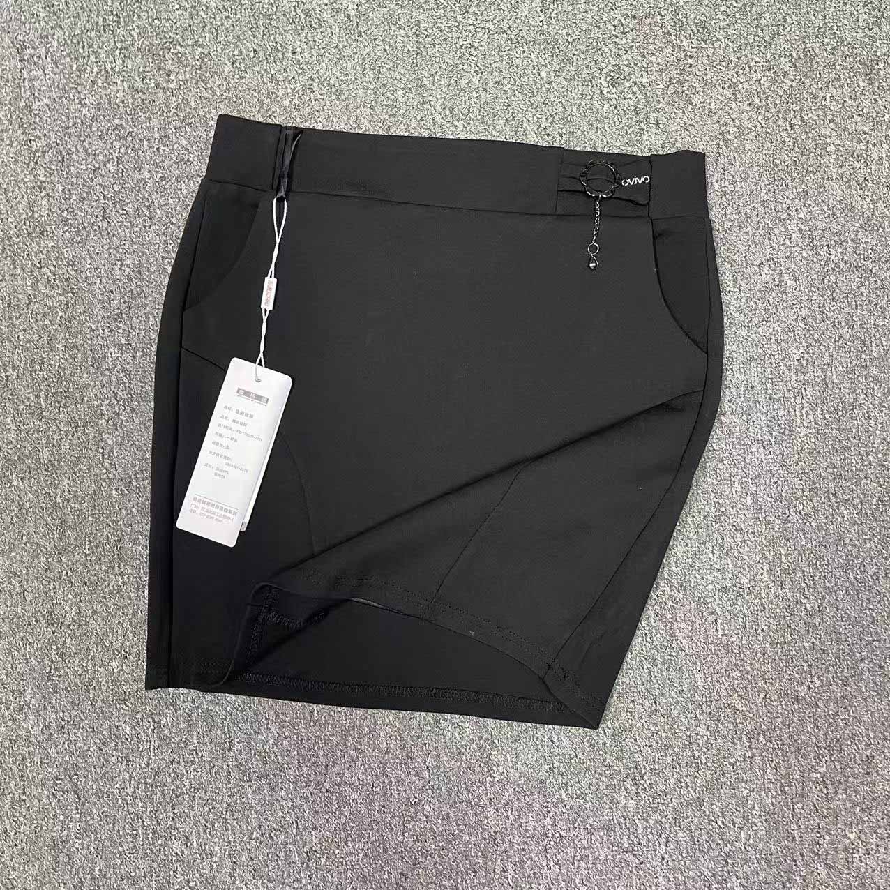 New black Korean version of simple commuter high-waisted short skirt-2025 spring new workplace thin short skirt