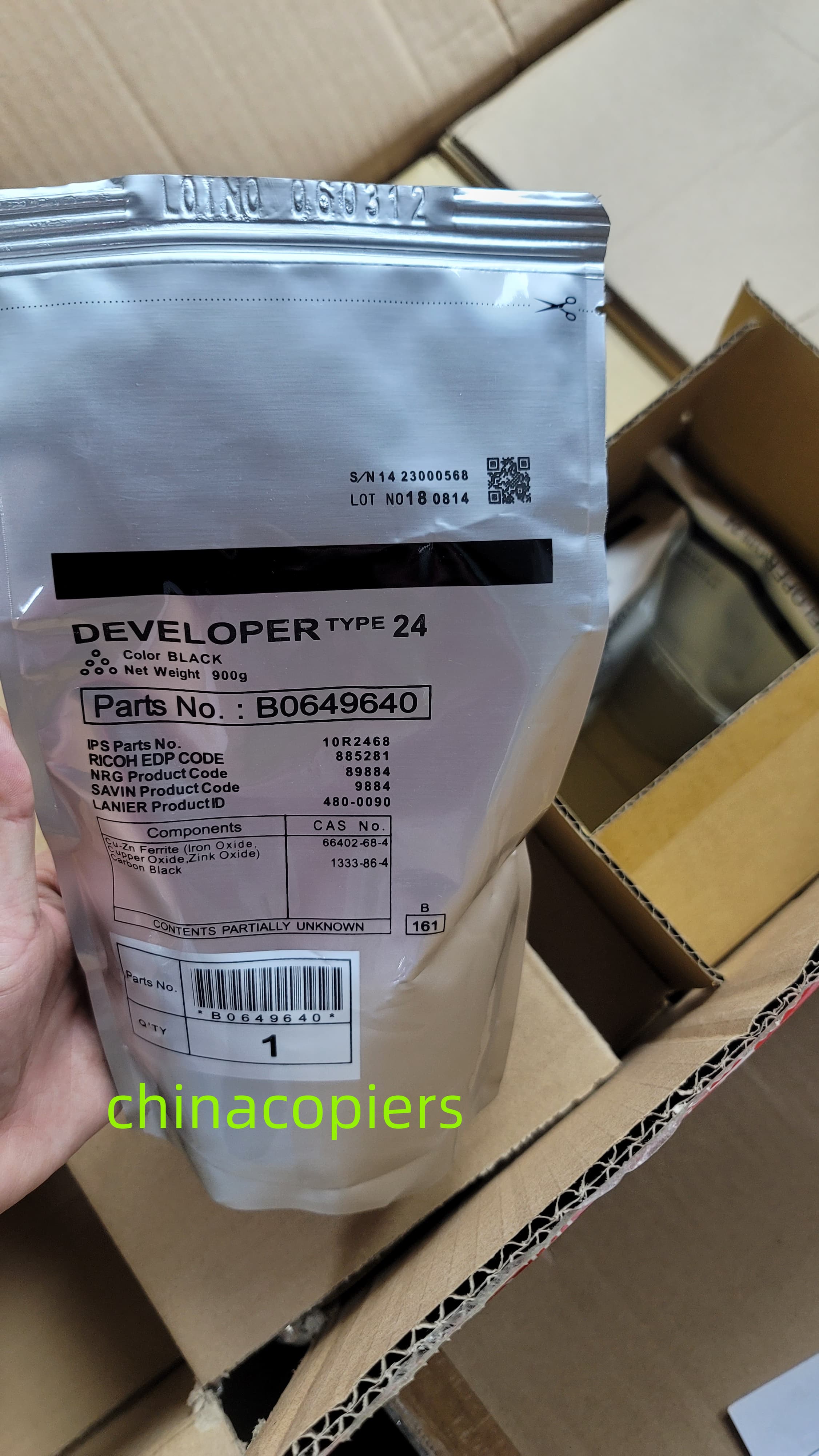 B064-9640  Developer TYPE 24 for RICOH AF1075 5500 6000 6001 6002 6500 7000 9001