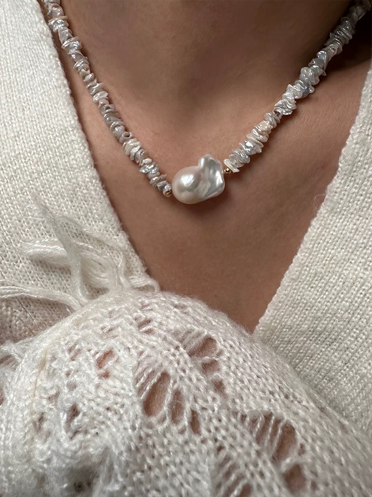 ZING Natural Baroque Freshwater  Pearl  Necklace