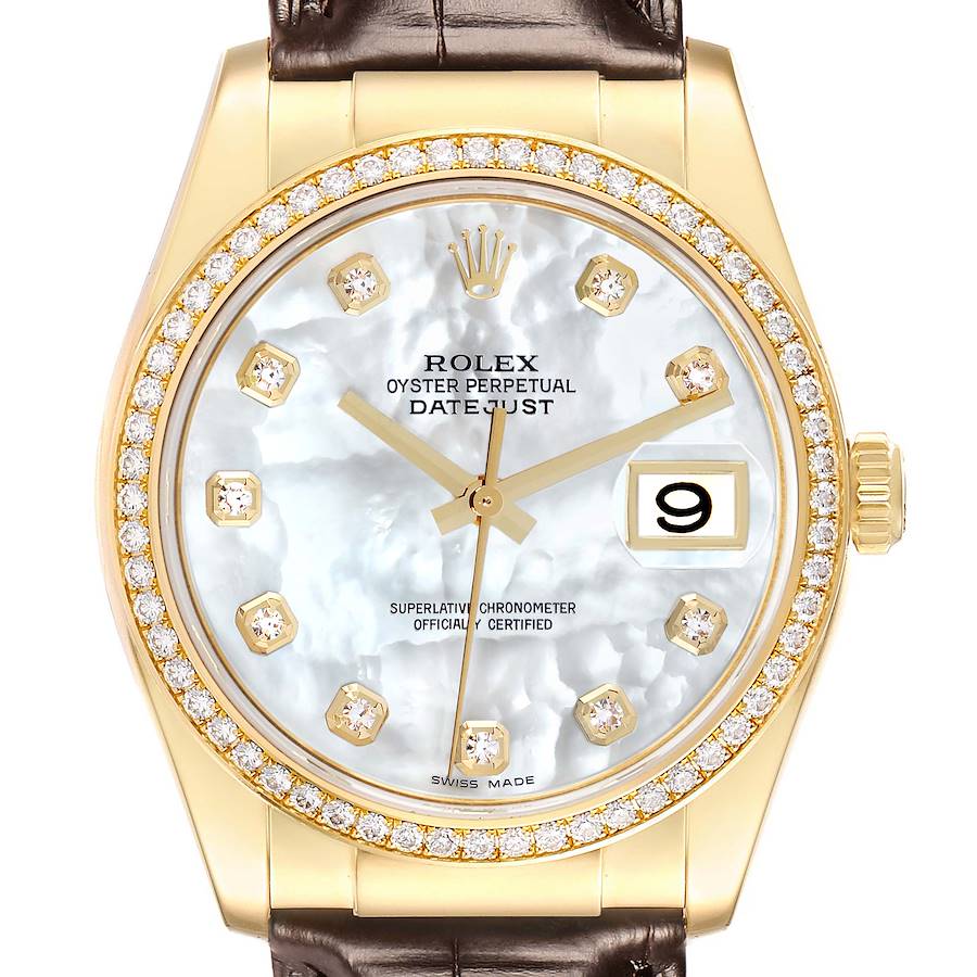 Replique Rolex President Or Jaune Nacre Diamant Montre Homme 116188