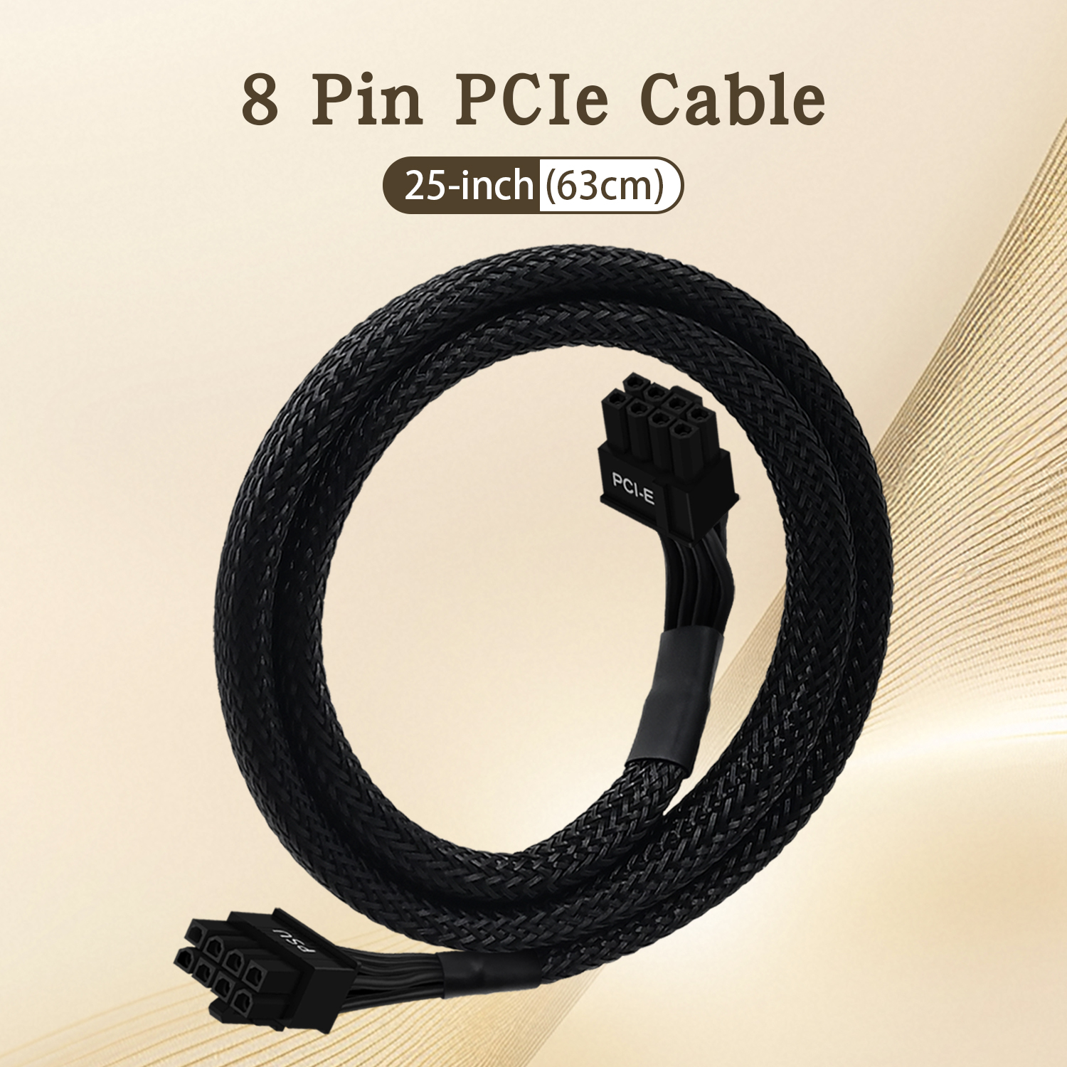 8 Pin PCIe Cable for Corsair PSUs, ATX CPU 8 Male to PCIe (6+2) Male Power Adapter Sleeved 25-inch (63cm)