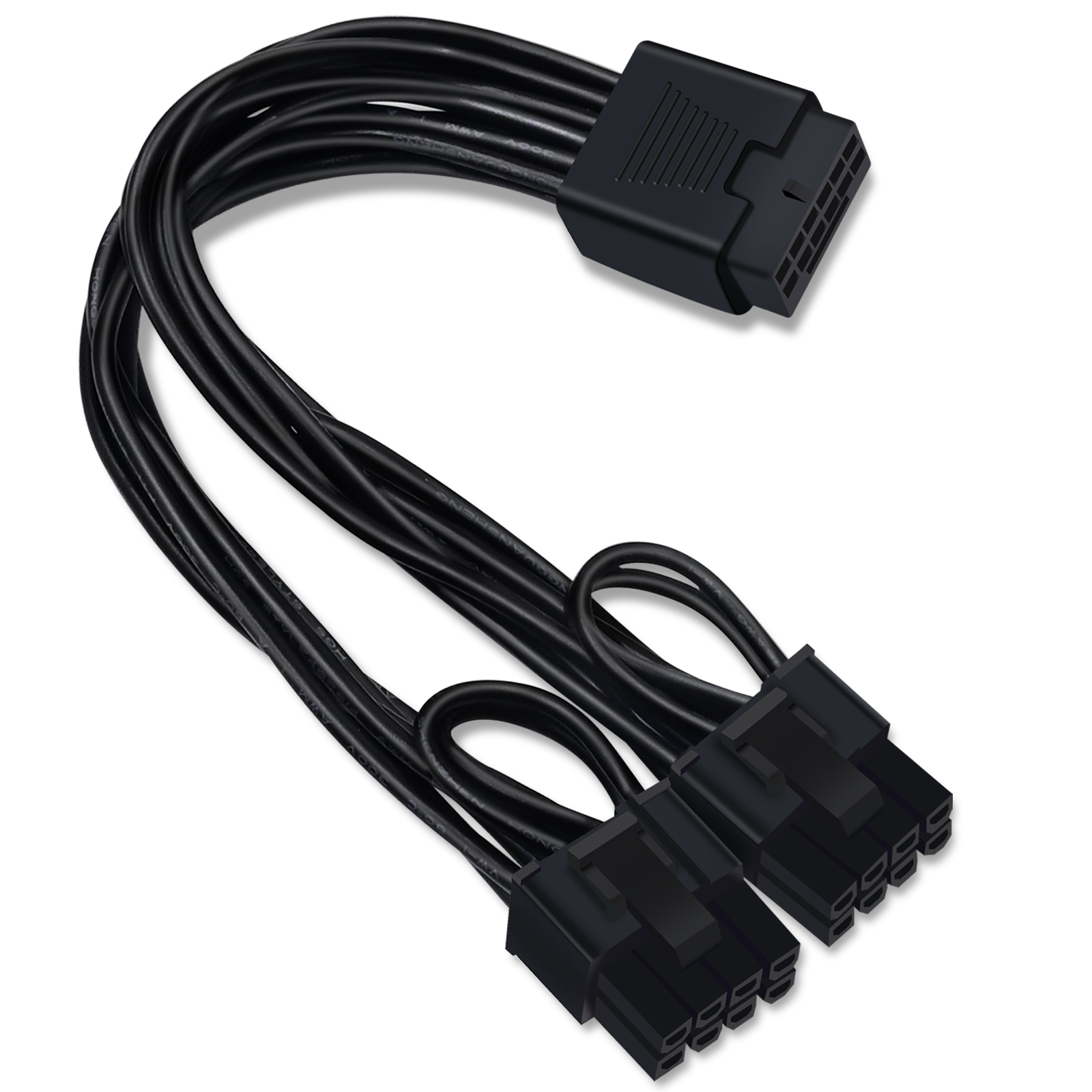 12VHPWR Cable Extension, 16 Pin Female to Dual 8 Pin(6+2) Male PCIe Conversion GPU Power Cable for Power Supply with 12+4pin 12VHPWR Port 7 in(18cm)