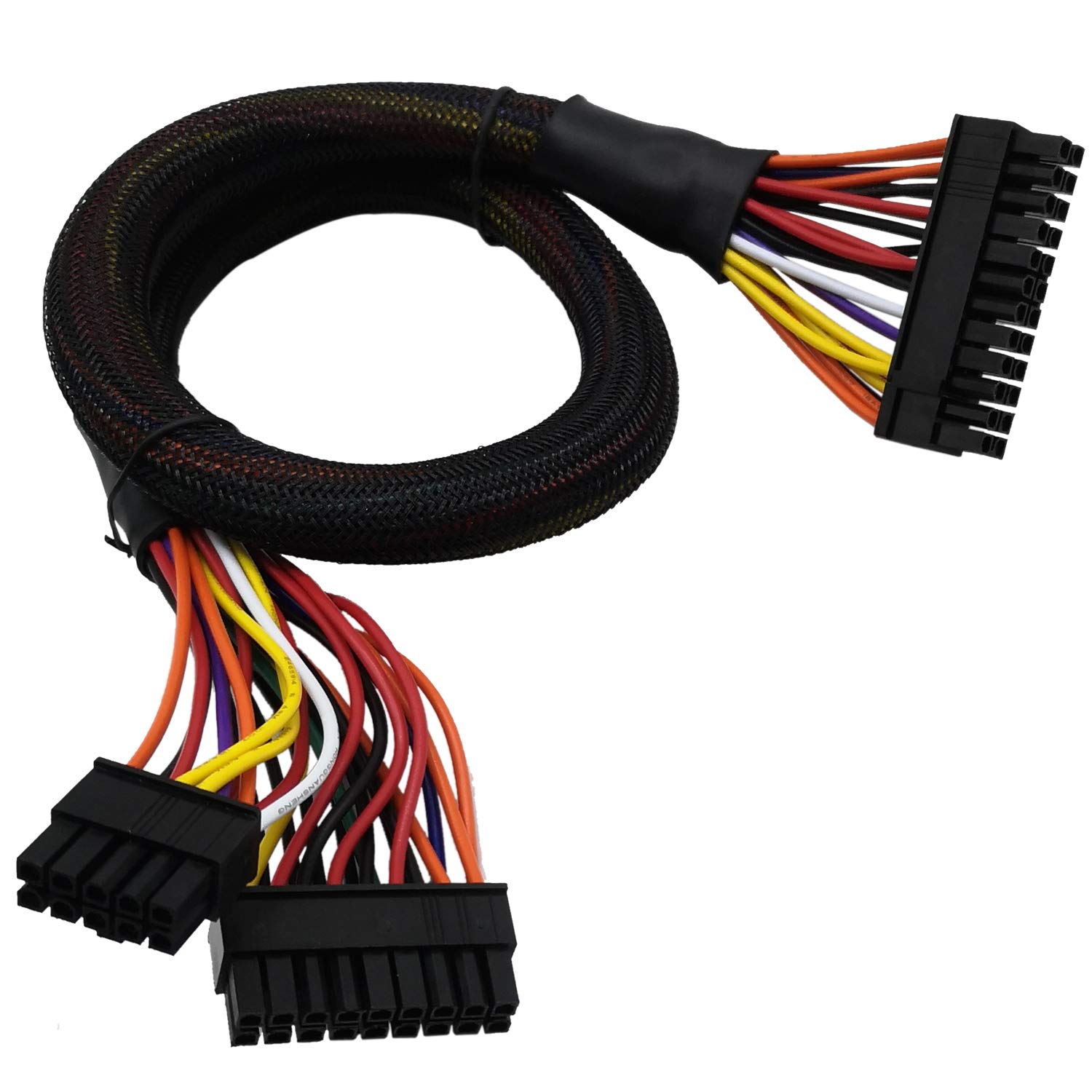 24 Pin ATX Cable for Corsair SFX RMX RMi SF HX Series PSUs, 18 Pin + 10 Pin to 24 Pin ATX PSU Power Adapter Sleeved 24.8-inch(63cm) 