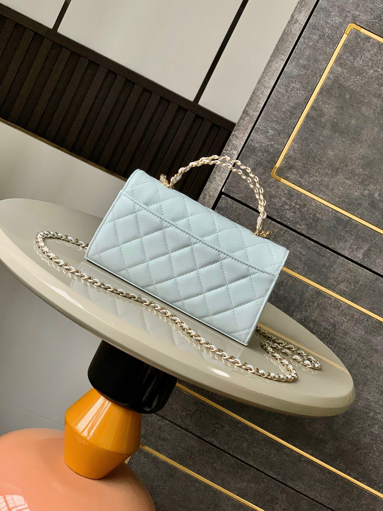 Chanel 25s Cross Handle Kelly Leather Horizontal Edition Large baby blue