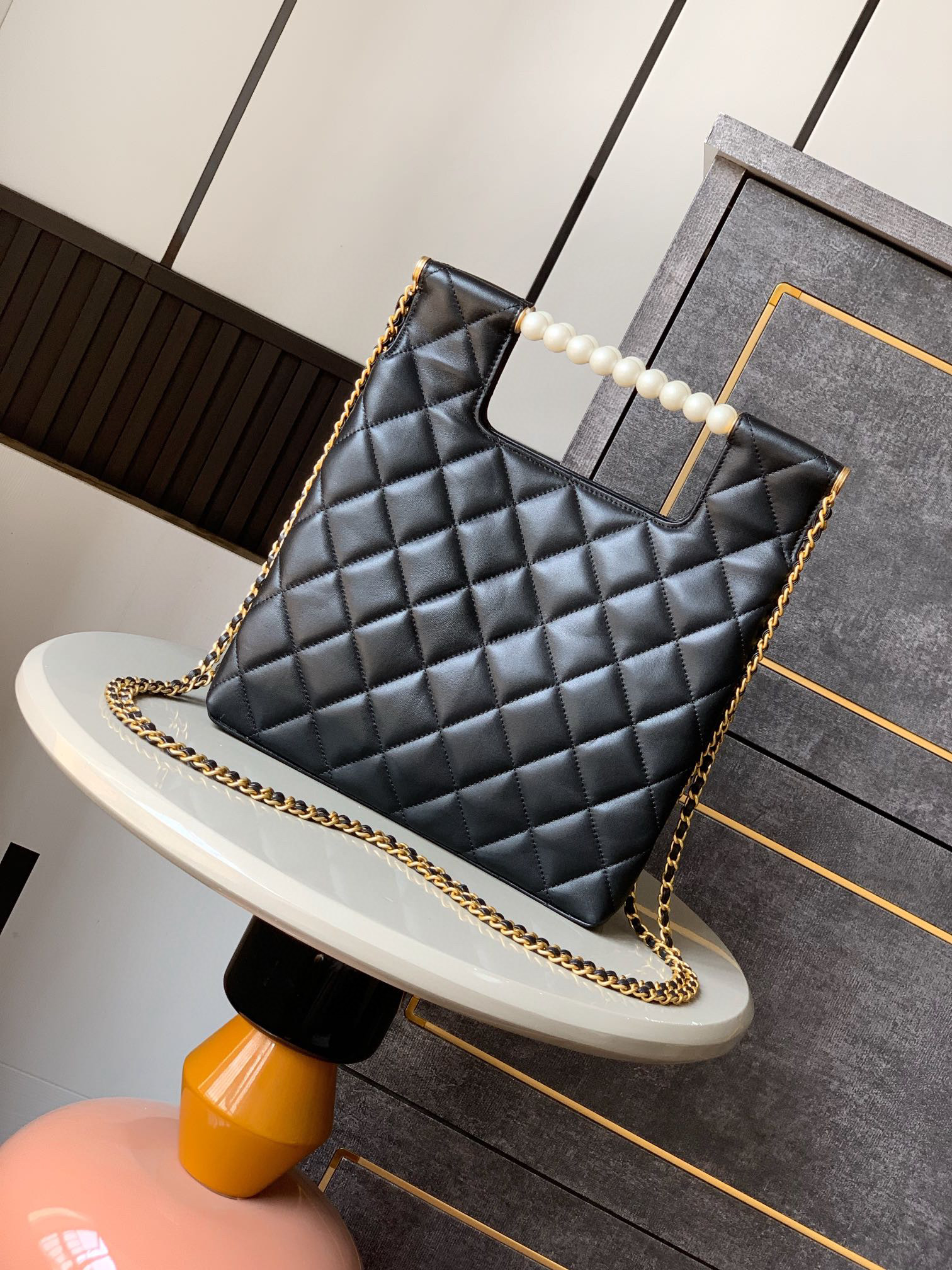 Chanel 25P pearl crossbody chain envelope bag vertical version