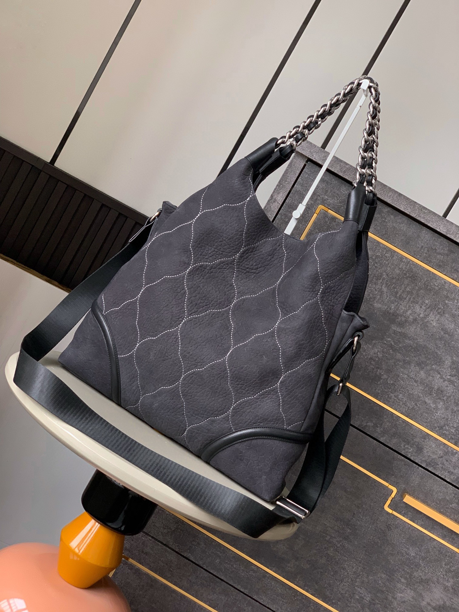 Chanel suede tote bag black